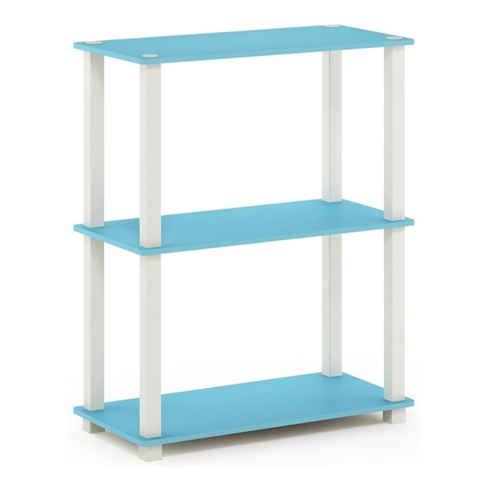 Furinno TURN-N-TUBE Storage Shelves, 3-Tier Book Shelf, Corner Shelf, Toolless Open Shelves, for Organization and Storage, Living Room, Garage, Home Office, Beech
