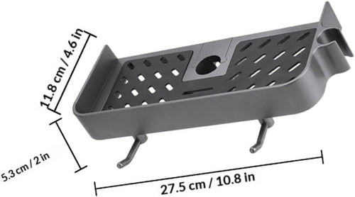 3Pcs Gunmetal Shower nizer with Sliding Drawers Adjustable Shower Pole Storage Shelf for Bathroom Accessories Soap & Sundries Holder Space-Saving Solution