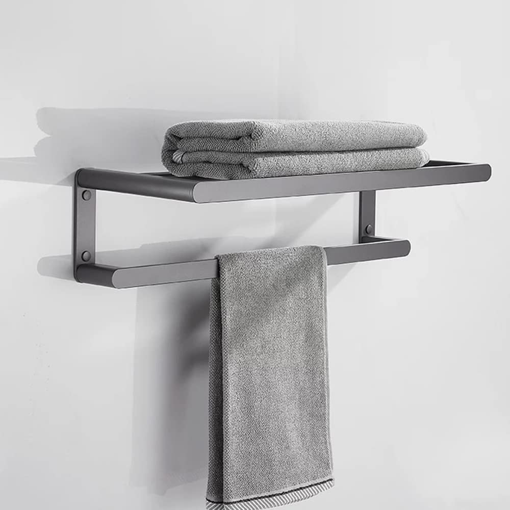 Shower Caddy,Bathroom Shelf Shelves Gunmetal Gray Corner Bathroom Aluminum Metal Towel Rail Rack Rustproof Durable Kitchen Shelf/Double Corner Shelf