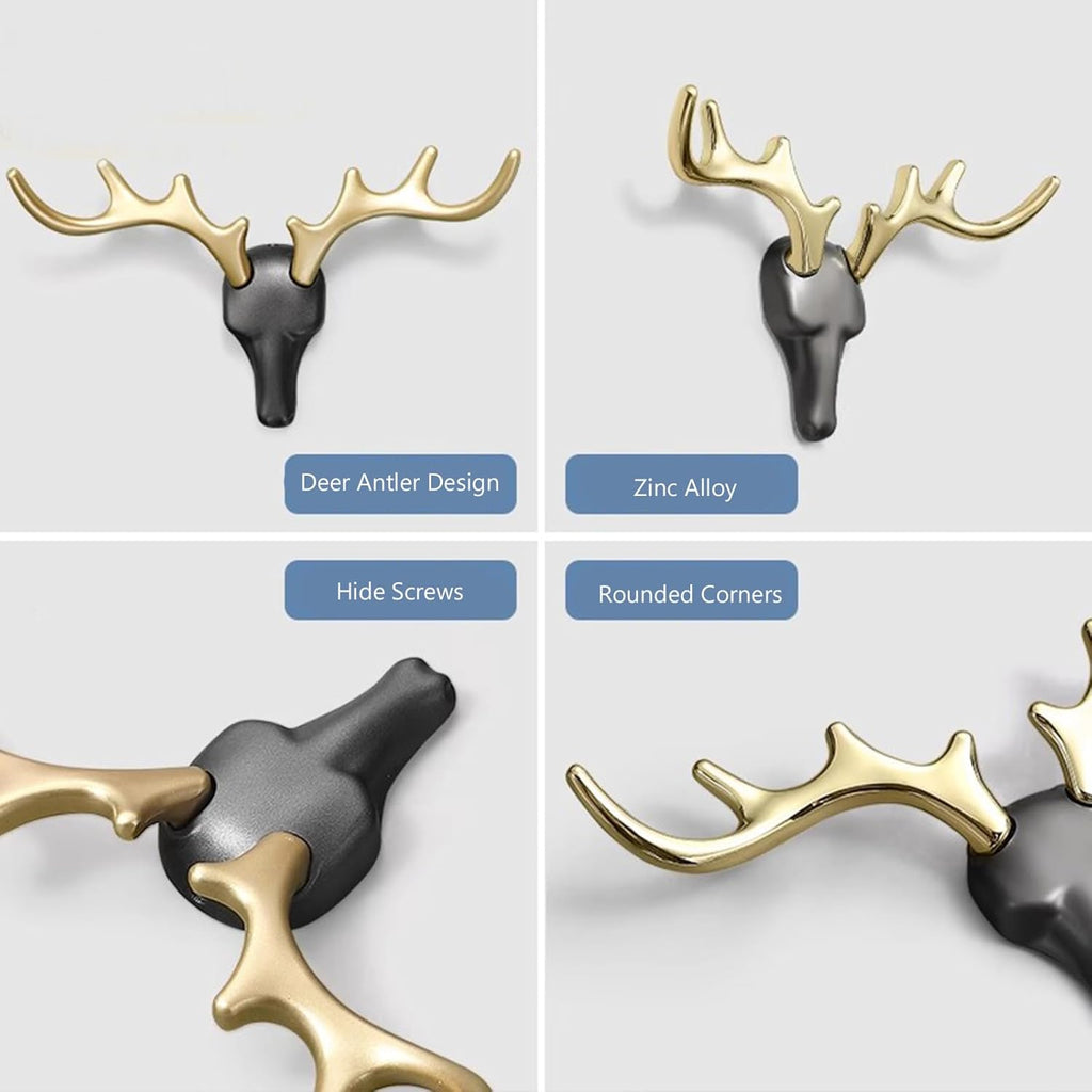 Heavy Duty Wall Hooks for Hanging, Decorative Metal Coat Hooks, Modern Design for Closet, Entryway, Bathroom, Towel & Bag Storage