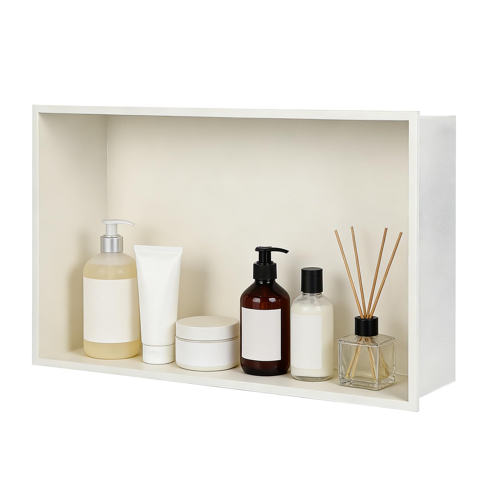 Stainless Steel Shower Niche, 70x26x10cm Recessed Wall Niche No Tile Needed Double Layer Wall Storage Shelf Organizer for Bathroom Kitchen Living Room
