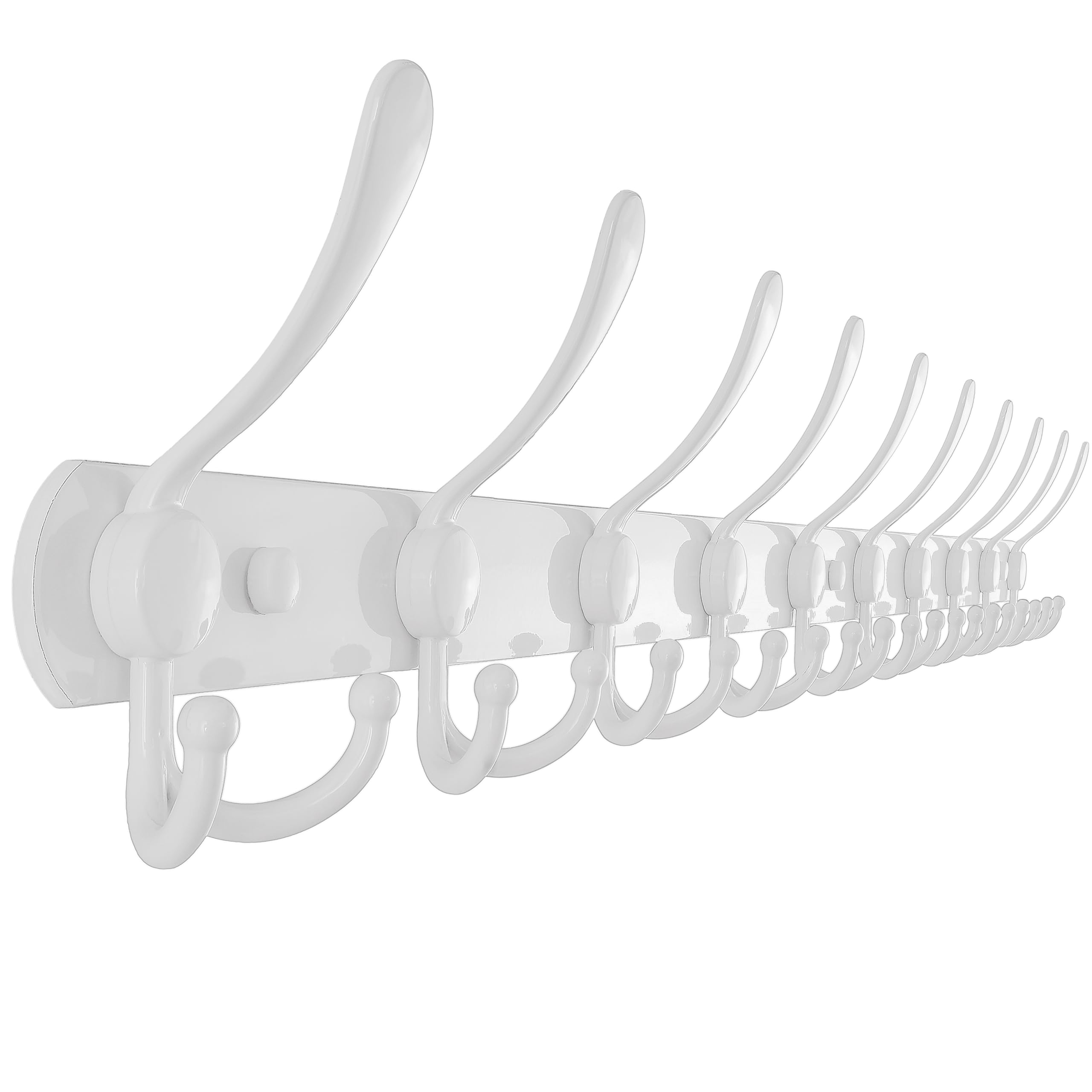 Dseap Coat Rack Wall Mount - 74cm Long 8-Tri-Hooks, Heavy Duty, Stainless Steel, Metal Coat Hanger Rail Wall Hooks for Coats Hats Clothing Clothes Purse Mudroom Entryway, Black