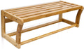 Relaxdays Wall-Mount Bamboo Shelf, 60 X 26 X 20 cm, Bathroom Towel Rack, Natural Brown