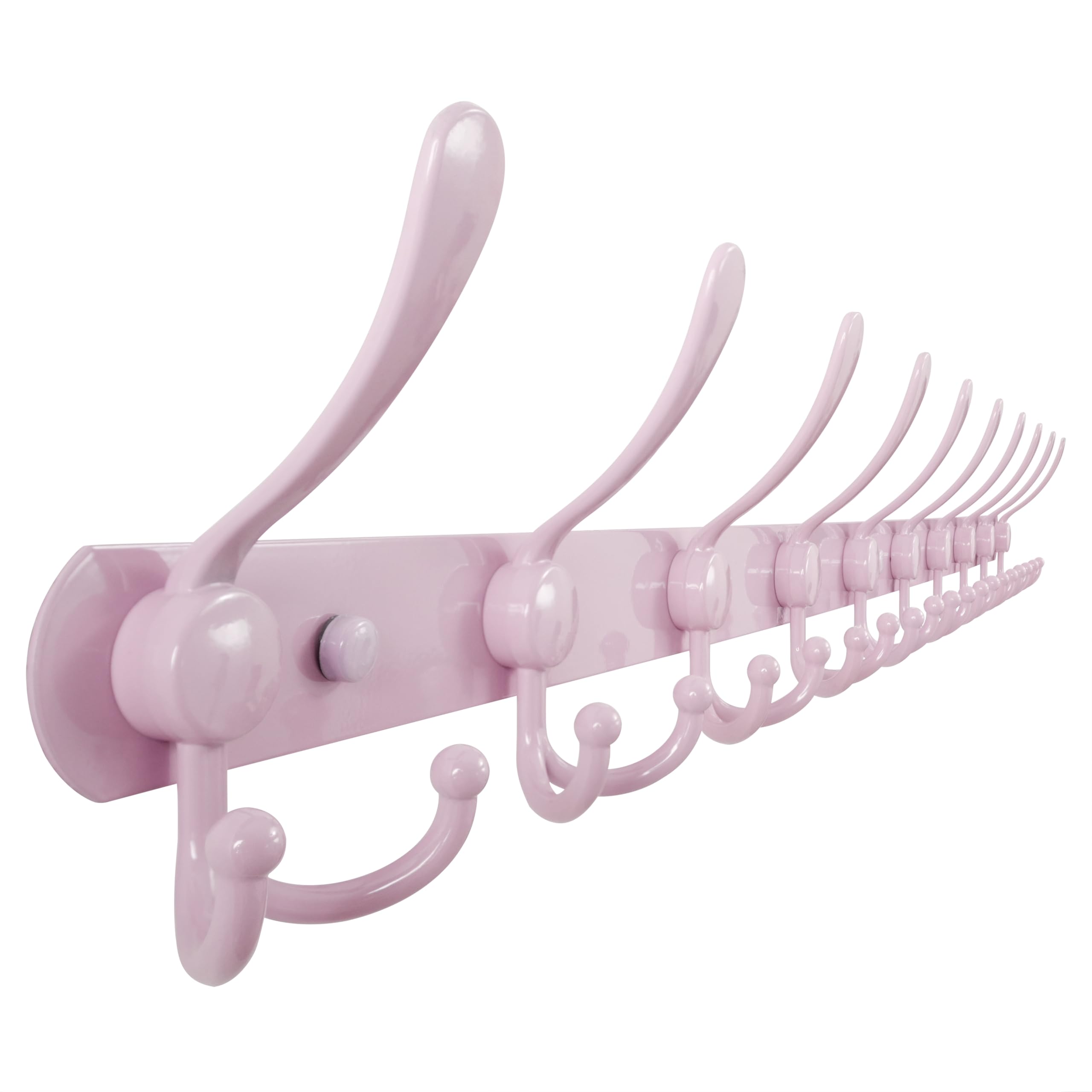 Dseap Coat Rack Wall Mount - 74cm Long 8-Tri-Hooks, Heavy Duty, Stainless Steel, Metal Coat Hanger Rail Wall Hooks for Coats Hats Clothing Clothes Purse Mudroom Entryway, Black