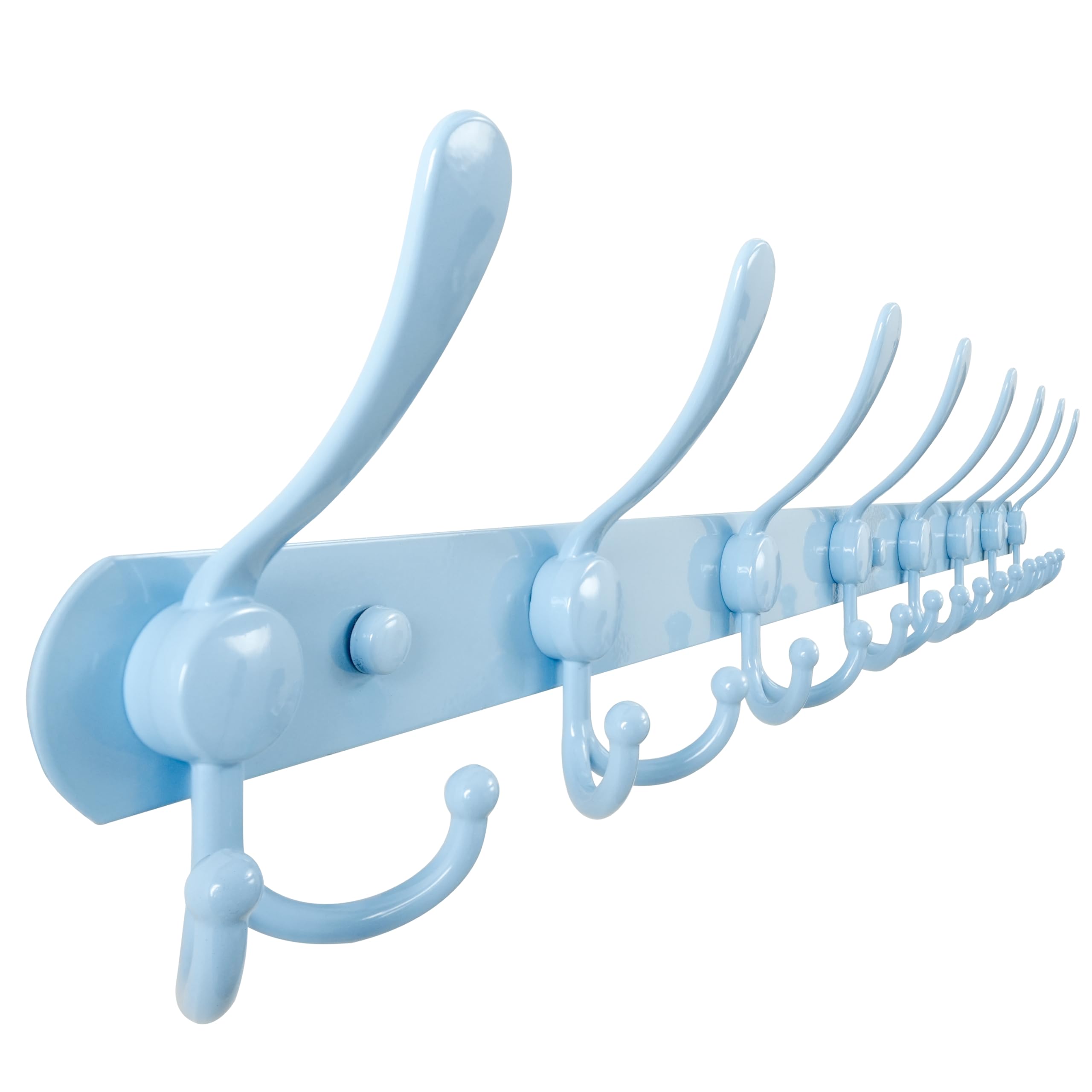 Dseap Coat Rack Wall Mount - 74cm Long 8-Tri-Hooks, Heavy Duty, Stainless Steel, Metal Coat Hanger Rail Wall Hooks for Coats Hats Clothing Clothes Purse Mudroom Entryway, Black