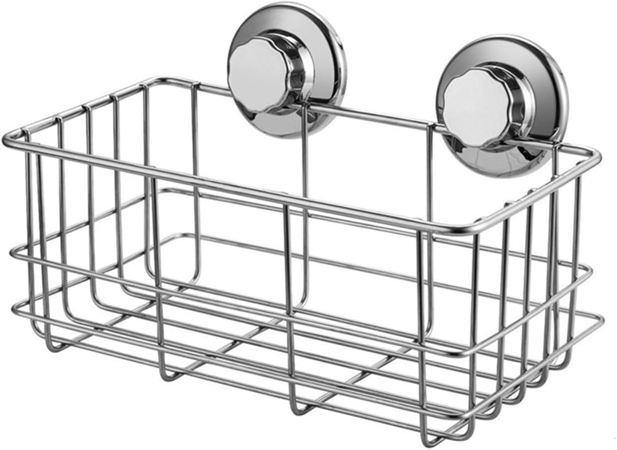 iPEGTOP Suction Cup Deep Shower Caddy Bath Wall Shelf for Large Shampoo Shower Gel Holder Bathroom Storage - Rustproof Stainless Steel, 2 Pack