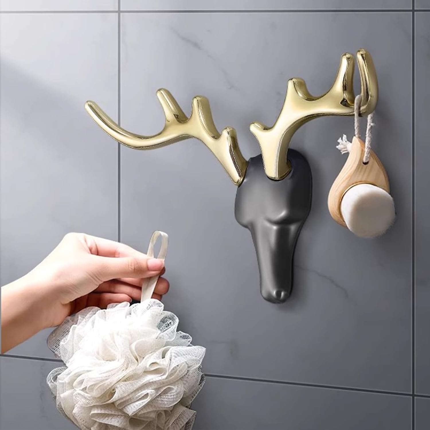 Heavy Duty Wall Hooks for Hanging, Decorative Metal Coat Hooks, Modern Design for Closet, Entryway, Bathroom, Towel & Bag Storage