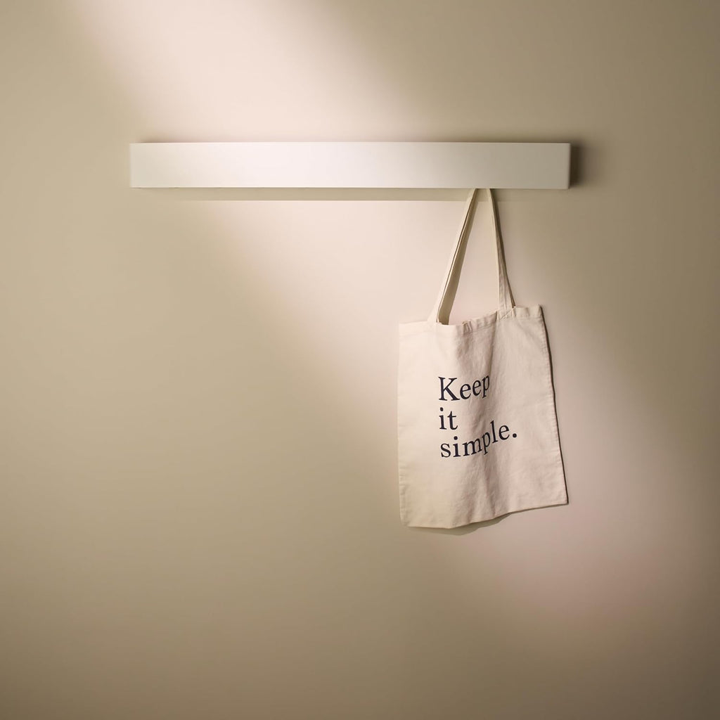 Designfactory Hamburg Coat Hooks Wall Mounted | Metal Clothes Rail | Coat Rack | Coat Hook for Wall | Modern Coat Hanger with Hidden Hooks | 80 cm | Matt White