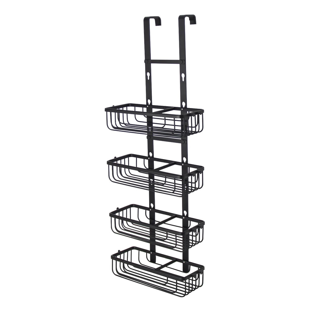 Duwee Hanging Shower Caddy 4 Tier, RustProof Aluminium Shower Caddies, Over Door Bathroom Caddy, No Drilled Storage Basket Organizer for Shampoo, Conditioner, Body Wash, Silver