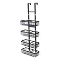 Duwee Hanging Shower Caddy 4 Tier, RustProof Aluminium Shower Caddies, Over Door Bathroom Caddy, No Drilled Storage Basket Organizer for Shampoo, Conditioner, Body Wash, Silver
