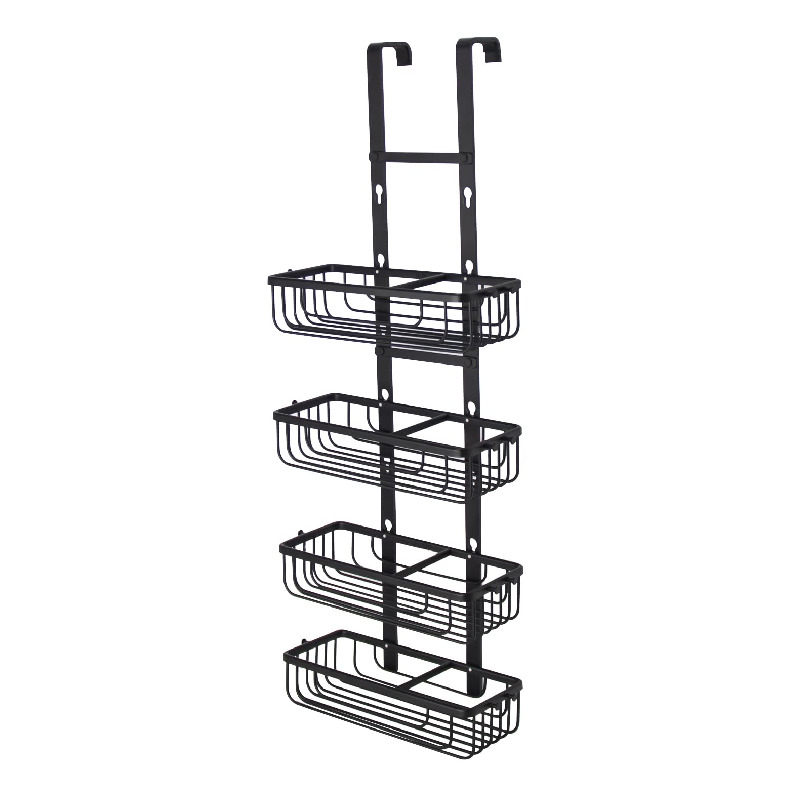 Duwee Hanging Shower Caddy 4 Tier, RustProof Aluminium Shower Caddies, Over Door Bathroom Caddy, No Drilled Storage Basket Organizer for Shampoo, Conditioner, Body Wash, Silver