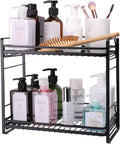 ZCCZ 2-Tier Bathroom Organizer Countertop, Metal Storage Shelves Tray, Shower Caddy Kitchen Shelf for Kitchen Office Organization, White