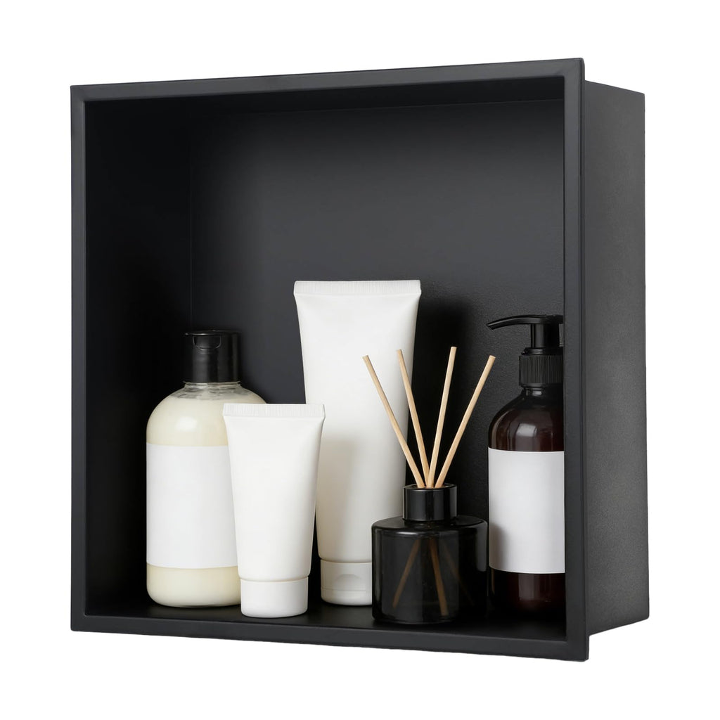 Stainless Steel Shower Niche, 70x26x10cm Recessed Wall Niche No Tile Needed Double Layer Wall Storage Shelf Organizer for Bathroom Kitchen Living Room