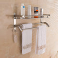 Towel Shelf Multi-Function Towel Rack with Storage Shelf SUS304 Stainless Steel Towel Holder Wall Mounted Bath Towel Rail Bar for Bathroom Kitchen