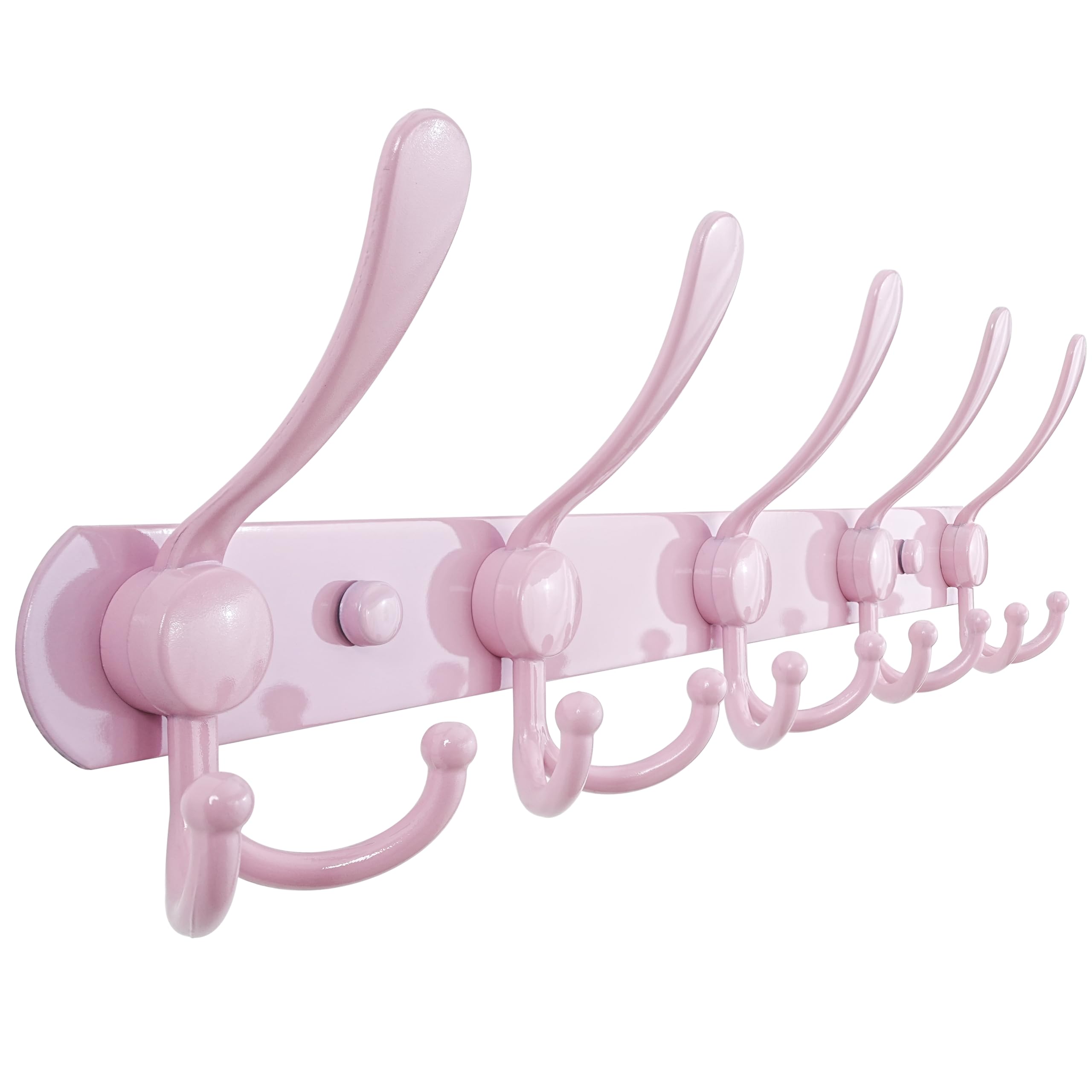 Dseap Coat Rack Wall Mount - 74cm Long 8-Tri-Hooks, Heavy Duty, Stainless Steel, Metal Coat Hanger Rail Wall Hooks for Coats Hats Clothing Clothes Purse Mudroom Entryway, Black