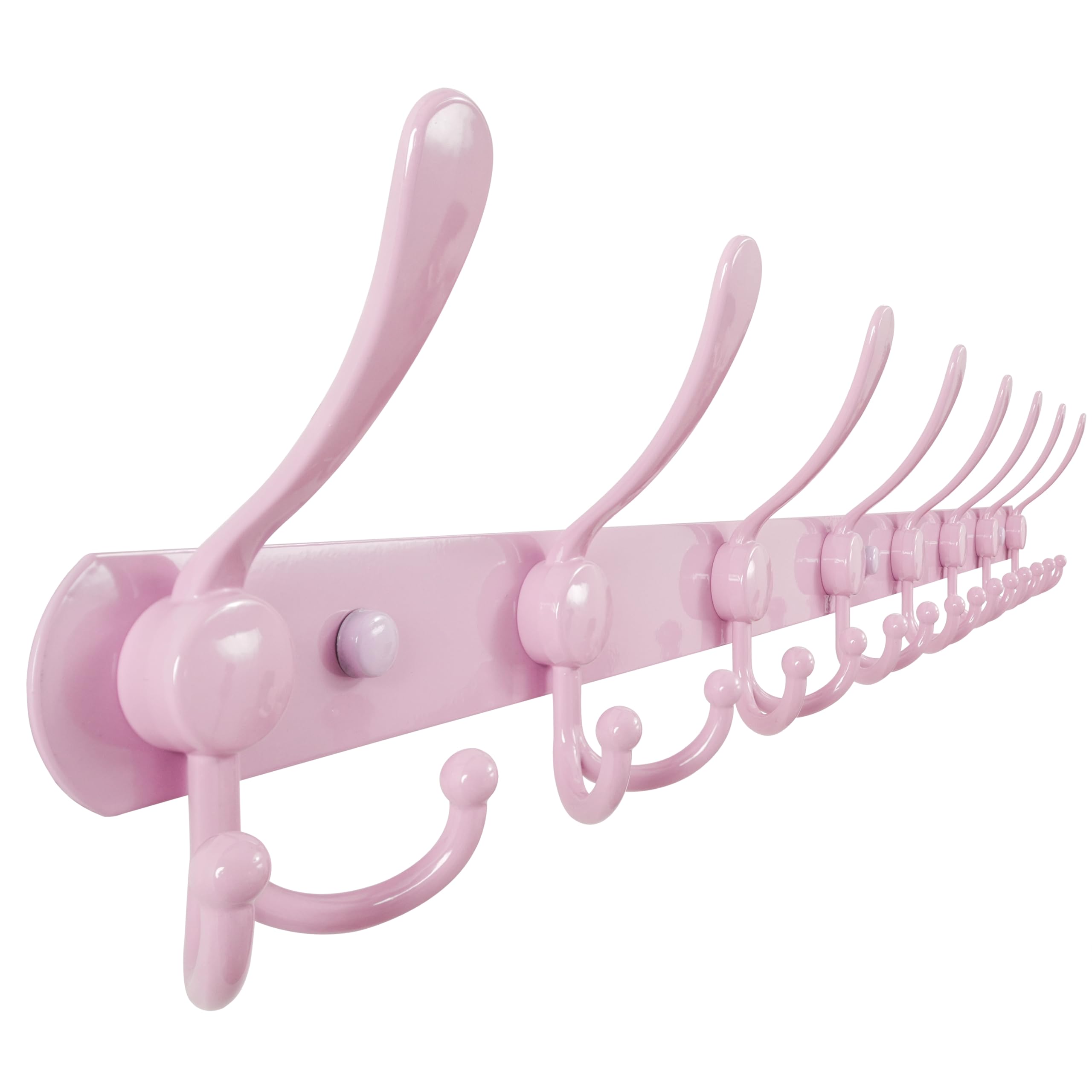 Dseap Coat Rack Wall Mount - 74cm Long 8-Tri-Hooks, Heavy Duty, Stainless Steel, Metal Coat Hanger Rail Wall Hooks for Coats Hats Clothing Clothes Purse Mudroom Entryway, Black