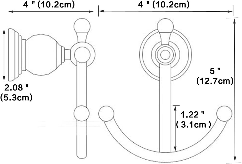 Crystal Brass Towel Hook Wall Mounted,Polished Chrome