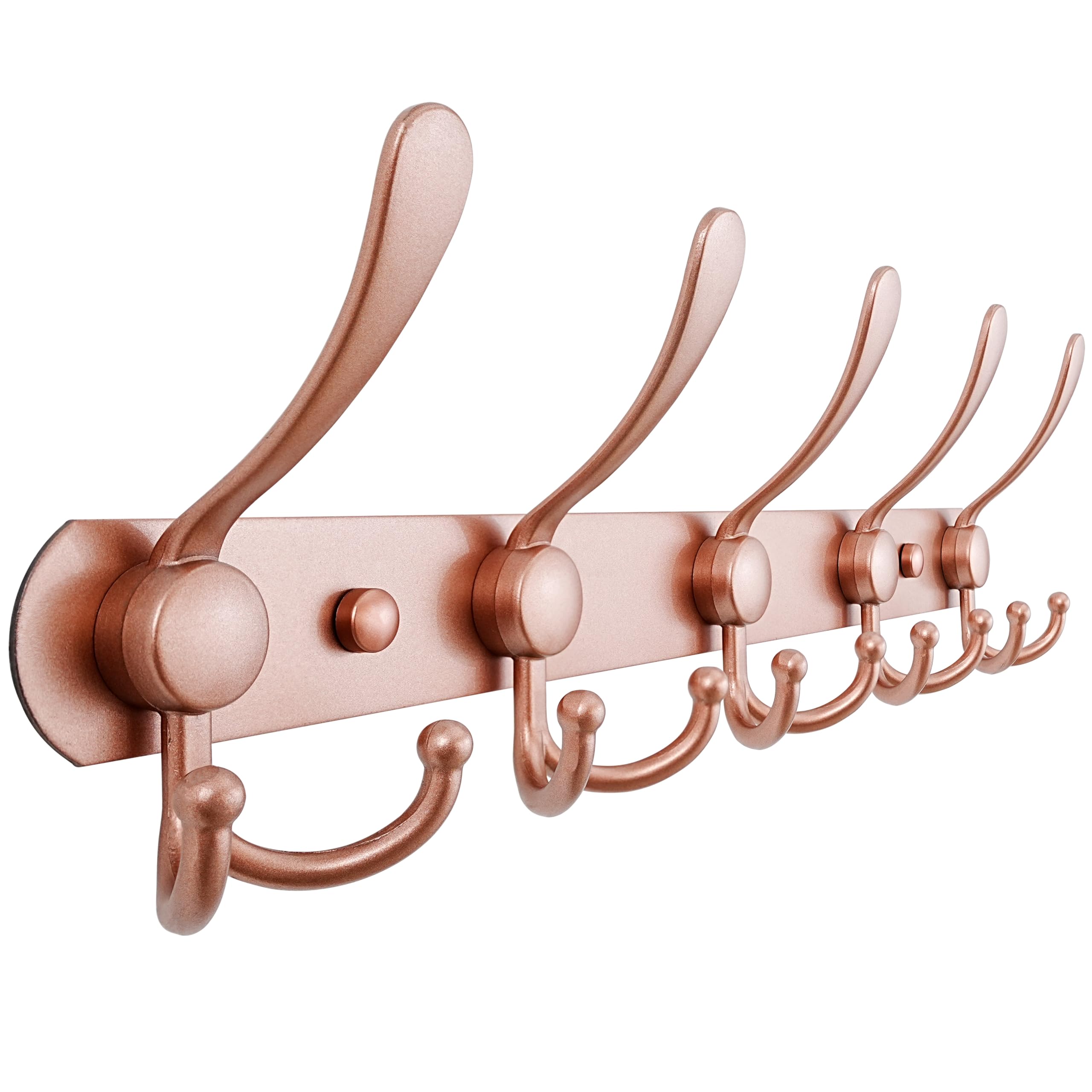 Dseap Coat Rack Wall Mount - 74cm Long 8-Tri-Hooks, Heavy Duty, Stainless Steel, Metal Coat Hanger Rail Wall Hooks for Coats Hats Clothing Clothes Purse Mudroom Entryway, Black
