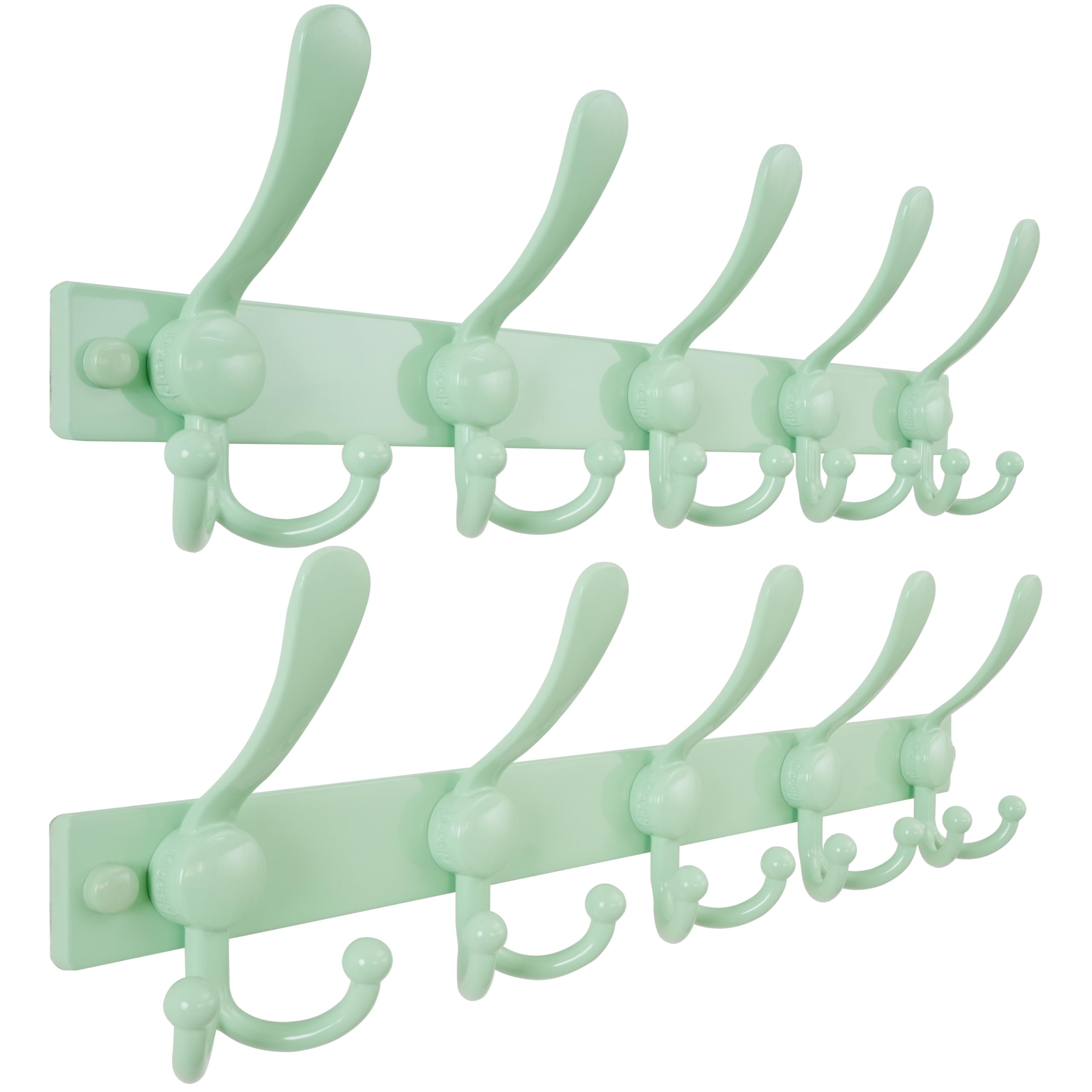 Dseap Coat Rack Wall Mount 2.0 Pro: Heavy Duty 300% Thicker, Stainless Steel Wall Coat Hooks Hanger for Clothes Jackets Hats Entryway Closet, MaxStrong Series, White, Pack of 2