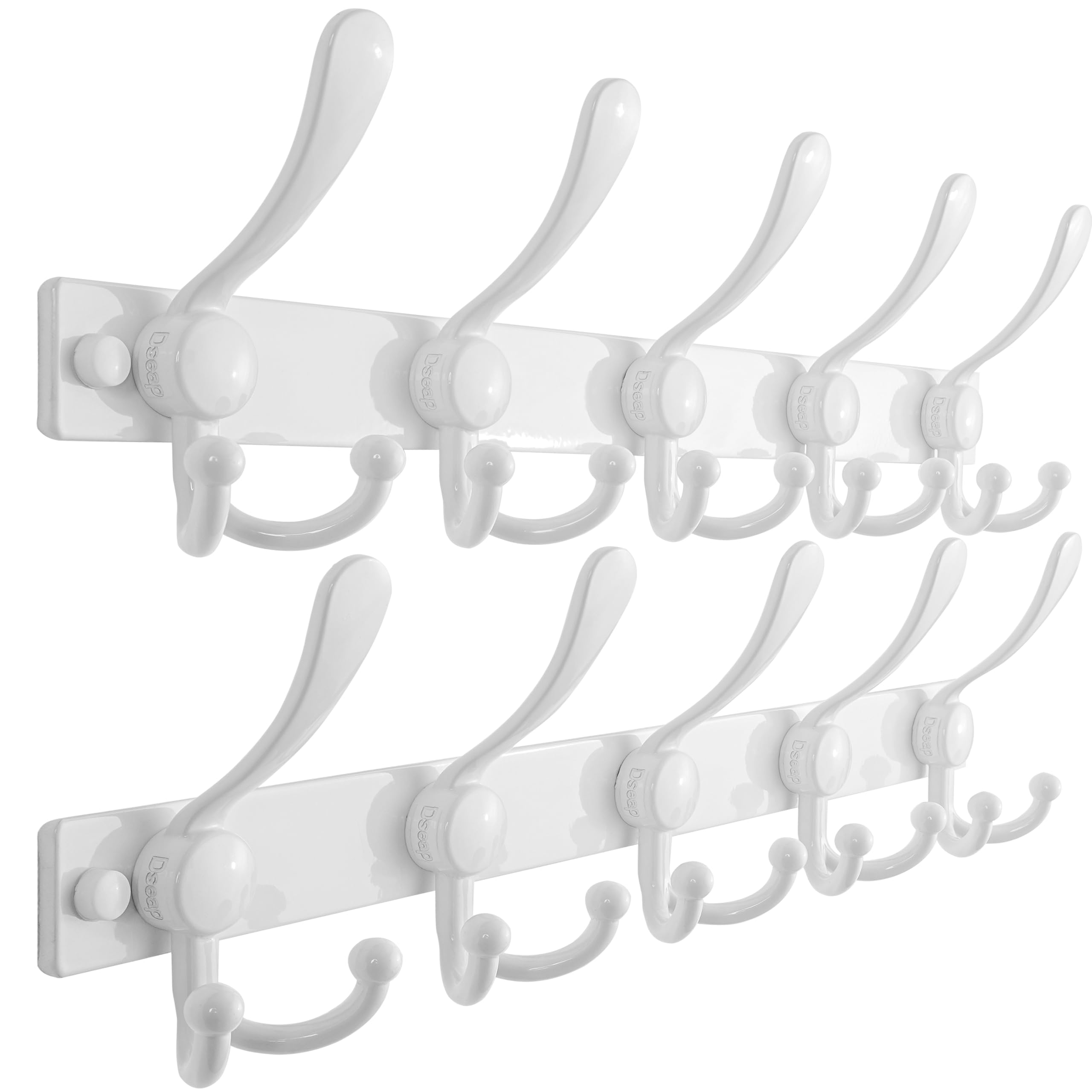 Dseap Coat Rack Wall Mount 2.0 Pro: Heavy Duty 300% Thicker, Stainless Steel Wall Coat Hooks Hanger for Clothes Jackets Hats Entryway Closet, MaxStrong Series, Pink, Pack of 2