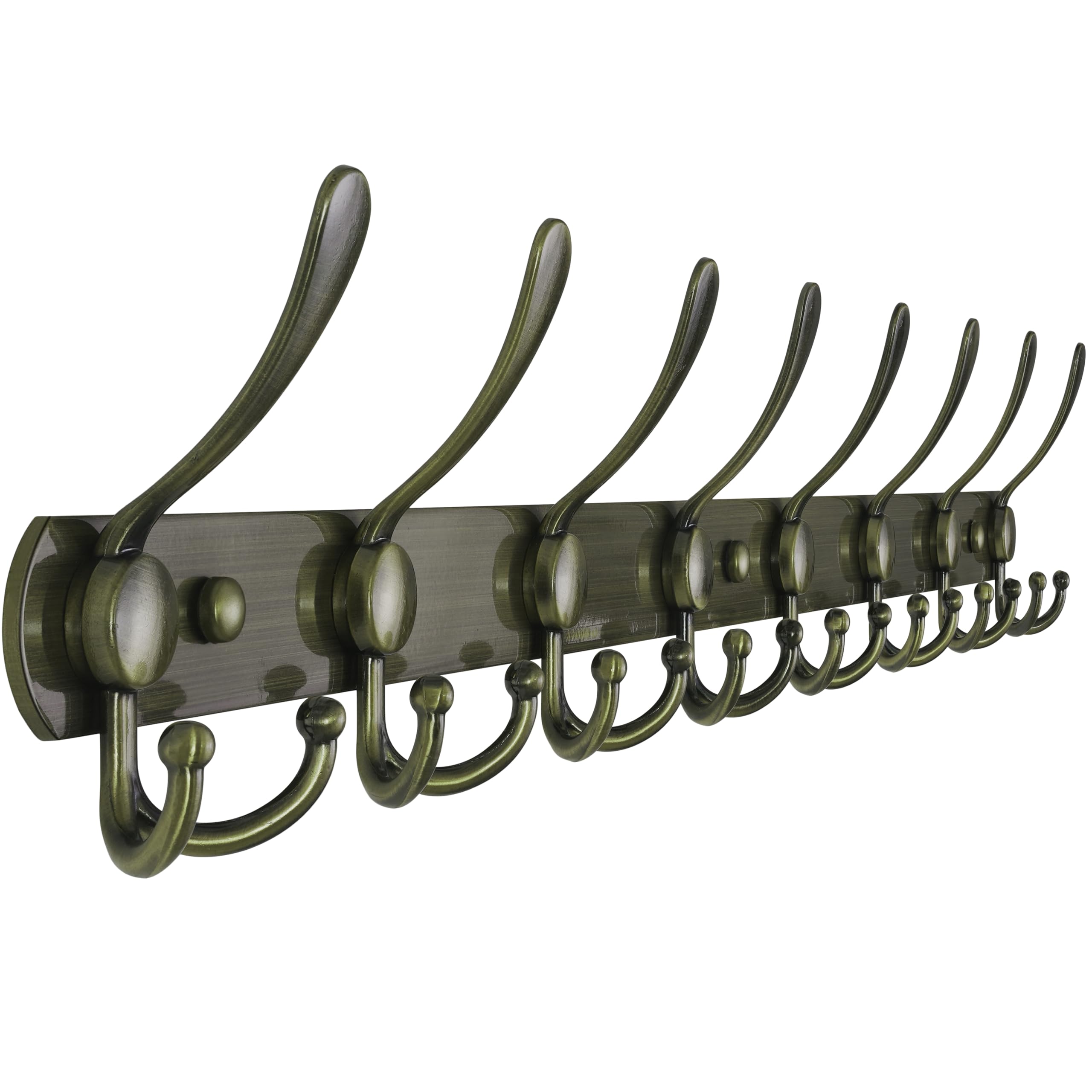 Dseap Coat Rack Wall Mount - 74cm Long 8-Tri-Hooks, Heavy Duty, Stainless Steel, Metal Coat Hanger Rail Wall Hooks for Coats Hats Clothing Clothes Purse Mudroom Entryway, Black