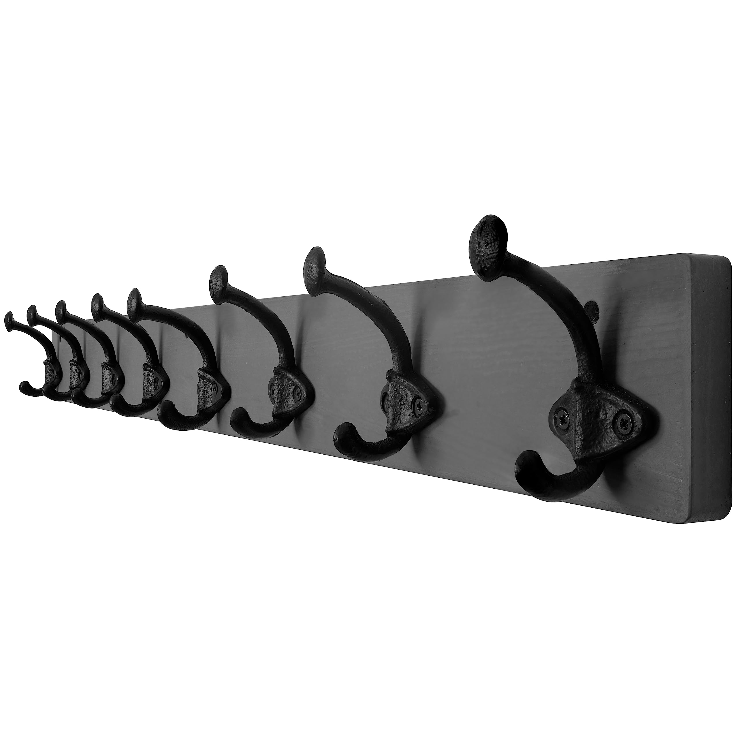 WEBI Rustic Coat Hooks Wall Mounted,5 Cast Iron Hooks,Coat Rack Wall Mounted Coat Hanger for Hanging Jacket,Clothes,White