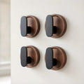 Jugen Coat Hooks – Solid Black Walnut Self Adhesive Wooden Hooks, No Drill Stick On Hooks for Coats, Clothes, Bags & Towels – Set of 4