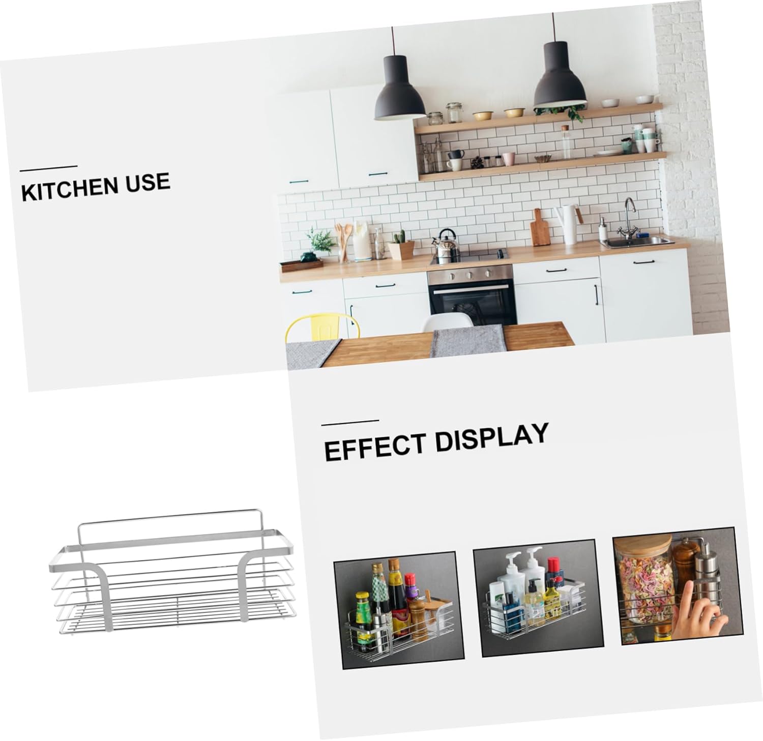 Alipis Wall-mounted Storage Rack in Stainless Steel Non-punch Installation for Kitchen Bathroom Shelves Includes Adhesive Stickers for Easy Placement for Organizing Sundries and Items