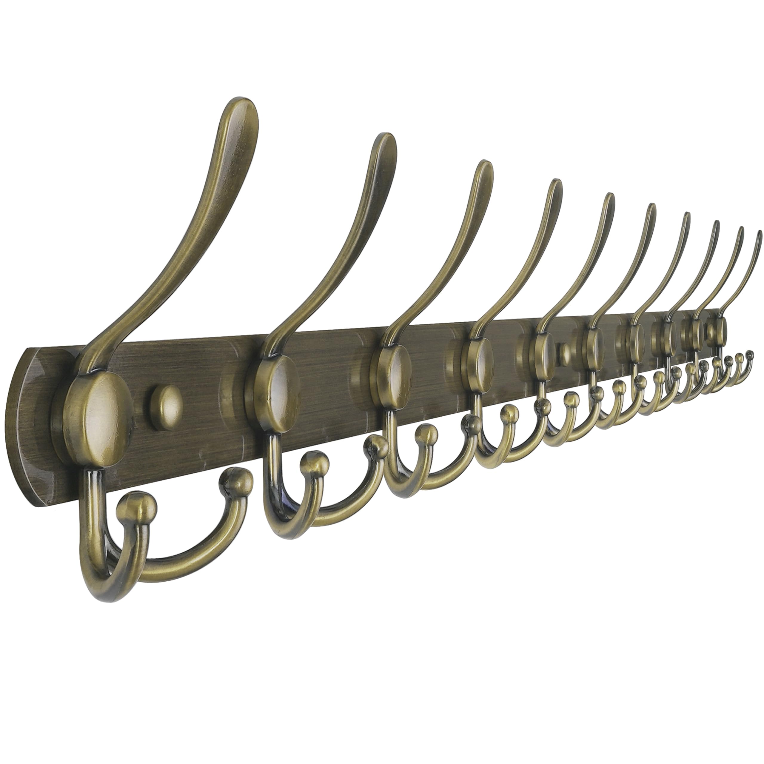 Dseap Coat Rack Wall Mount - 74cm Long 8-Tri-Hooks, Heavy Duty, Stainless Steel, Metal Coat Hanger Rail Wall Hooks for Coats Hats Clothing Clothes Purse Mudroom Entryway, Black
