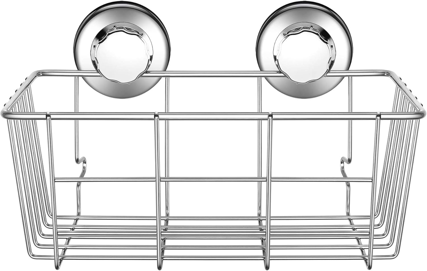 iPEGTOP Suction Cup Deep Shower Caddy Bath Wall Shelf for Large Shampoo Shower Gel Holder Bathroom Storage - Rustproof Stainless Steel, 2 Pack