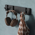 Mai & Mai Coat Hooks Wall Mounted, Foldable Coat Rack with 6 Hooks, Folding Wall Hooks for Jackets, Bags and Hats, Wandgarderobe01, Grey