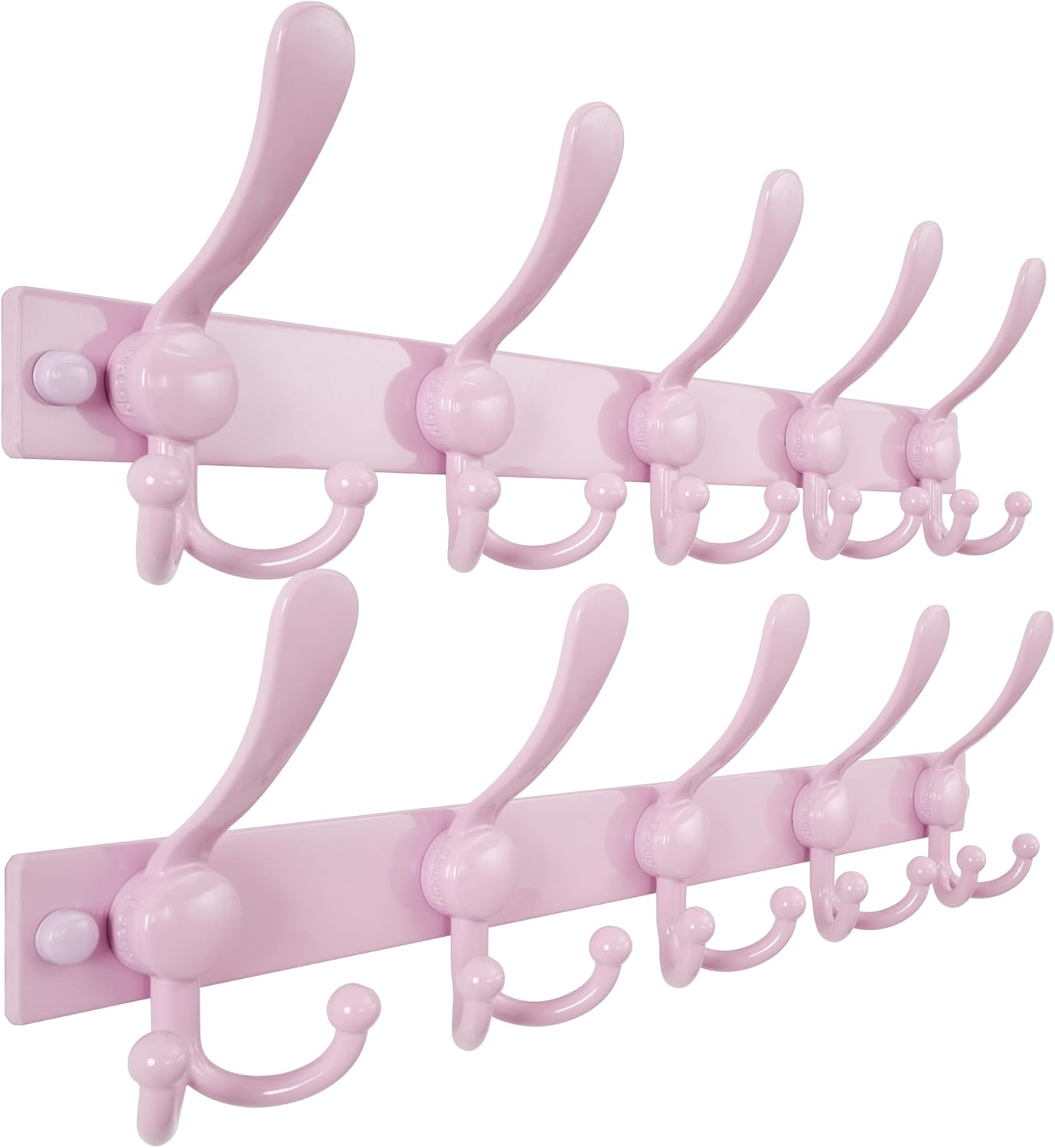 Dseap Coat Rack Wall Mount 2.0 Pro: Heavy Duty 300% Thicker, Stainless Steel Wall Coat Hooks Hanger for Clothes Jackets Hats Entryway Closet, MaxStrong Series, Pink, Pack of 2