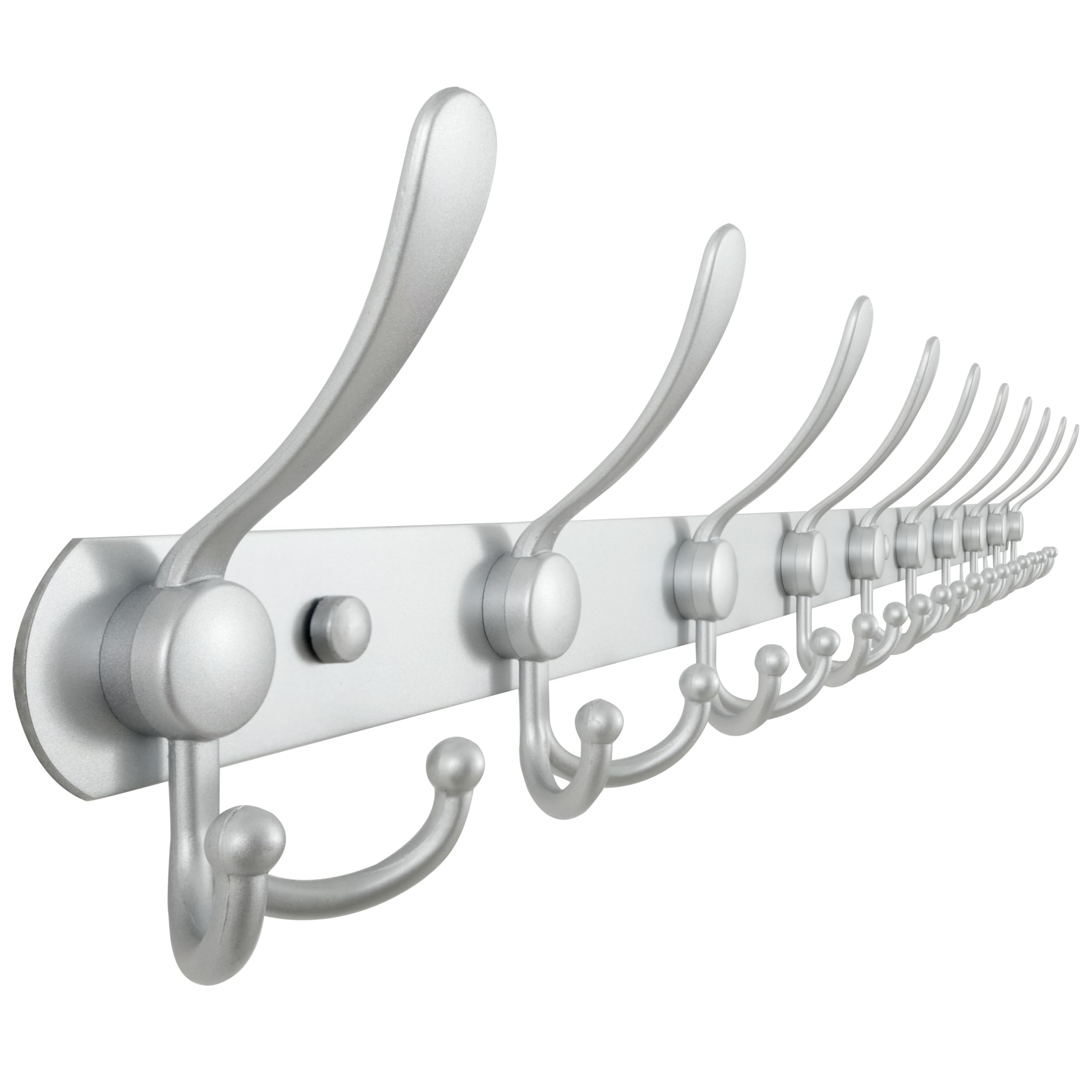 Dseap Coat Rack Wall Mount - 74cm Long 8-Tri-Hooks, Heavy Duty, Stainless Steel, Metal Coat Hanger Rail Wall Hooks for Coats Hats Clothing Clothes Purse Mudroom Entryway, Black