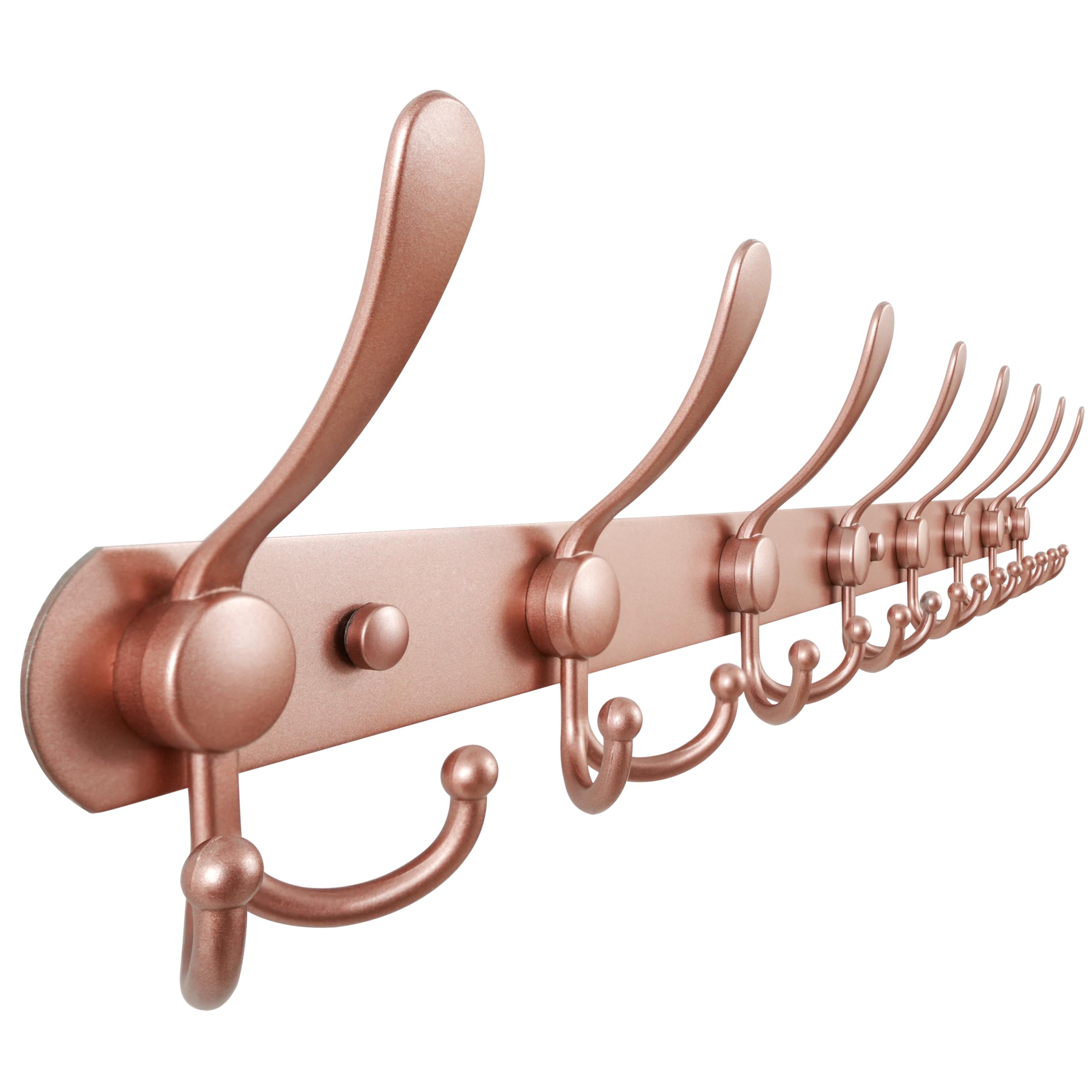 Dseap Coat Rack Wall Mount - 74cm Long 8-Tri-Hooks, Heavy Duty, Stainless Steel, Metal Coat Hanger Rail Wall Hooks for Coats Hats Clothing Clothes Purse Mudroom Entryway, Black