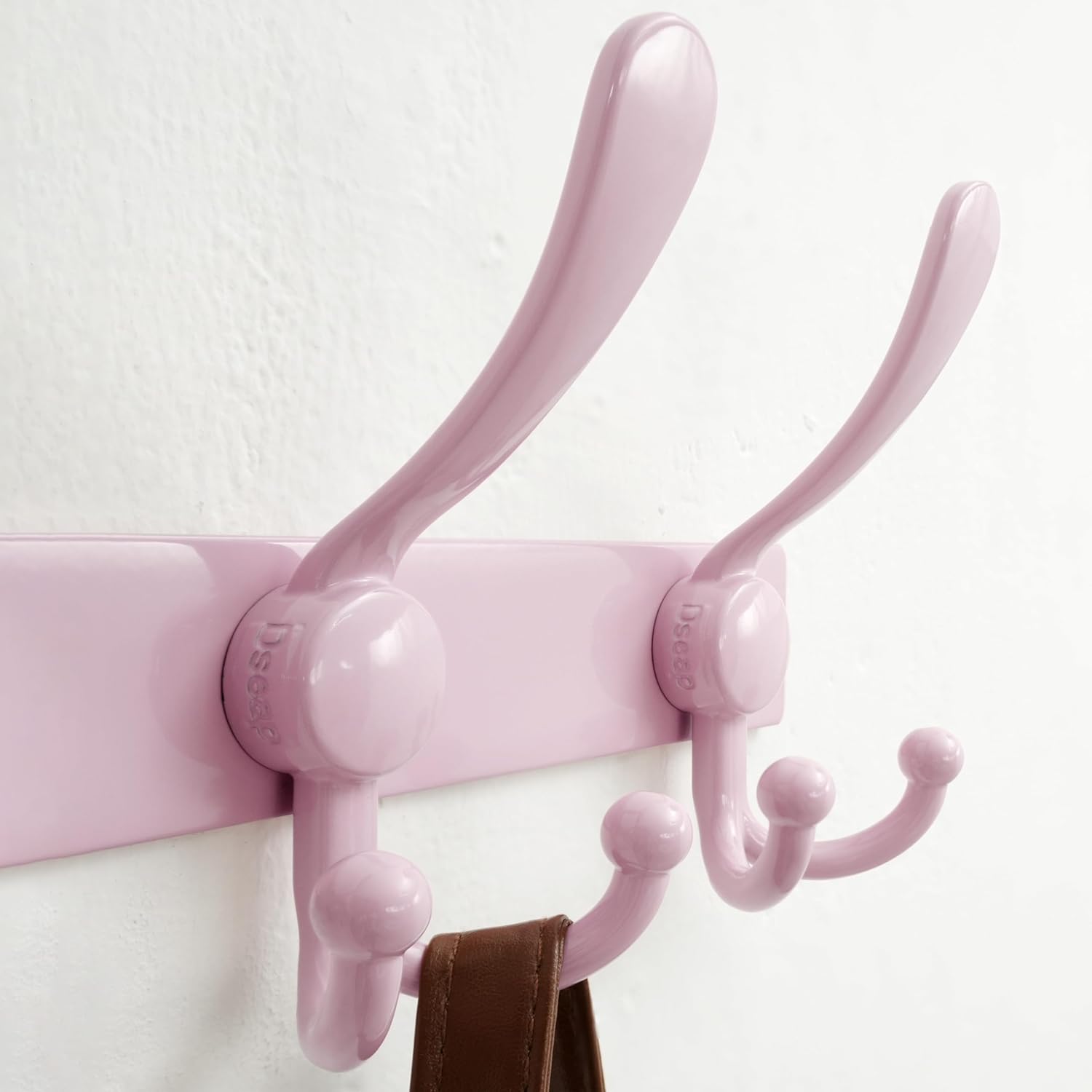 Dseap Coat Rack Wall Mount 2.0 Pro: Heavy Duty 300% Thicker, Stainless Steel Wall Coat Hooks Hanger for Clothes Jackets Hats Entryway Closet, MaxStrong Series, Pink, Pack of 2