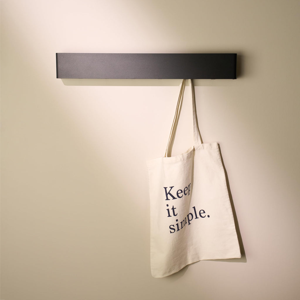 Designfactory Hamburg Coat Hooks Wall Mounted | Metal Clothes Rail | Coat Rack | Coat Hook for Wall | Modern Coat Hanger with Hidden Hooks | 80 cm | Matt White
