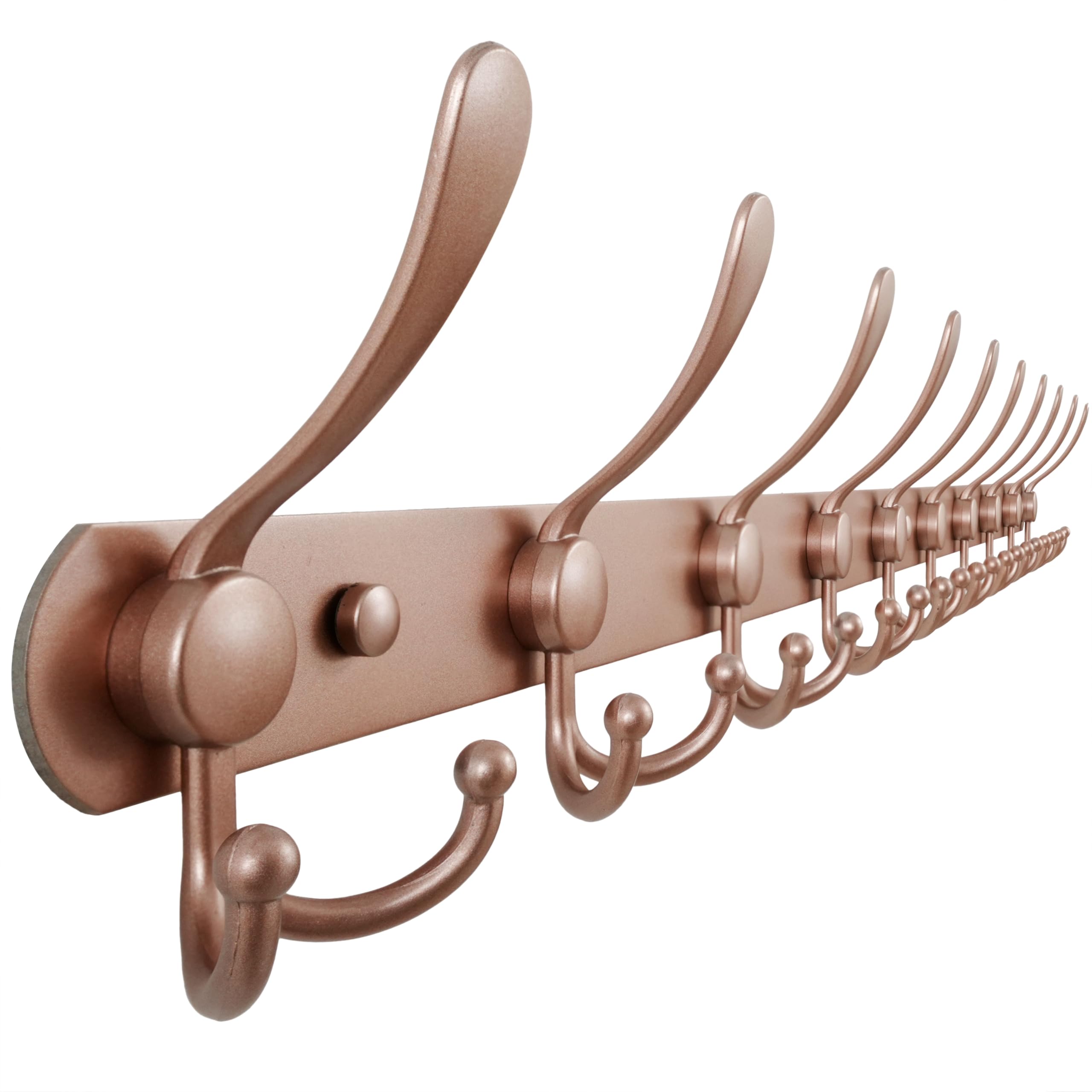 Dseap Coat Rack Wall Mount - 74cm Long 8-Tri-Hooks, Heavy Duty, Stainless Steel, Metal Coat Hanger Rail Wall Hooks for Coats Hats Clothing Clothes Purse Mudroom Entryway, Black