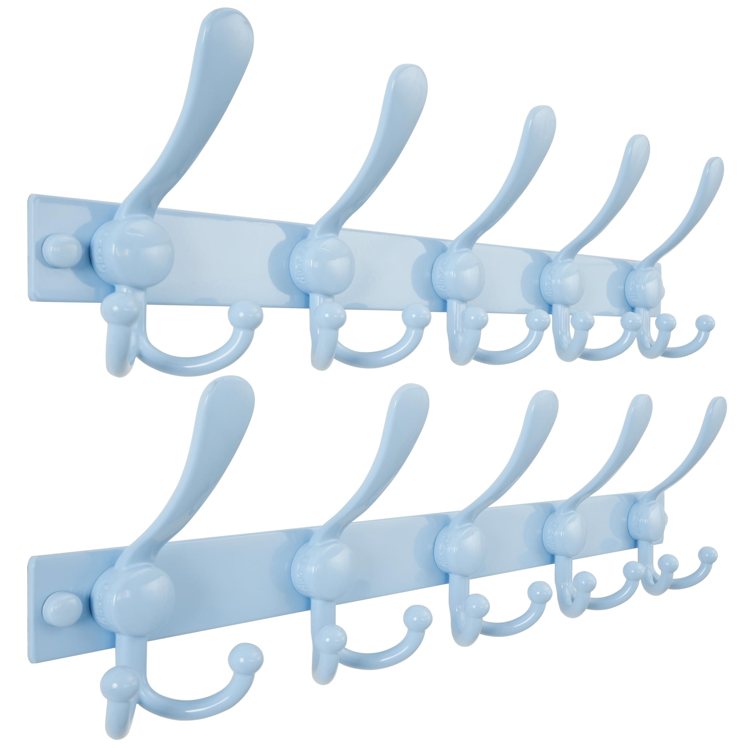 Dseap Coat Rack Wall Mount 2.0 Pro: Heavy Duty 300% Thicker, Stainless Steel Wall Coat Hooks Hanger for Clothes Jackets Hats Entryway Closet, MaxStrong Series, White, Pack of 2