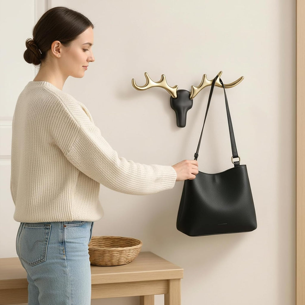 Heavy Duty Wall Hooks for Hanging, Decorative Metal Coat Hooks, Modern Design for Closet, Entryway, Bathroom, Towel & Bag Storage
