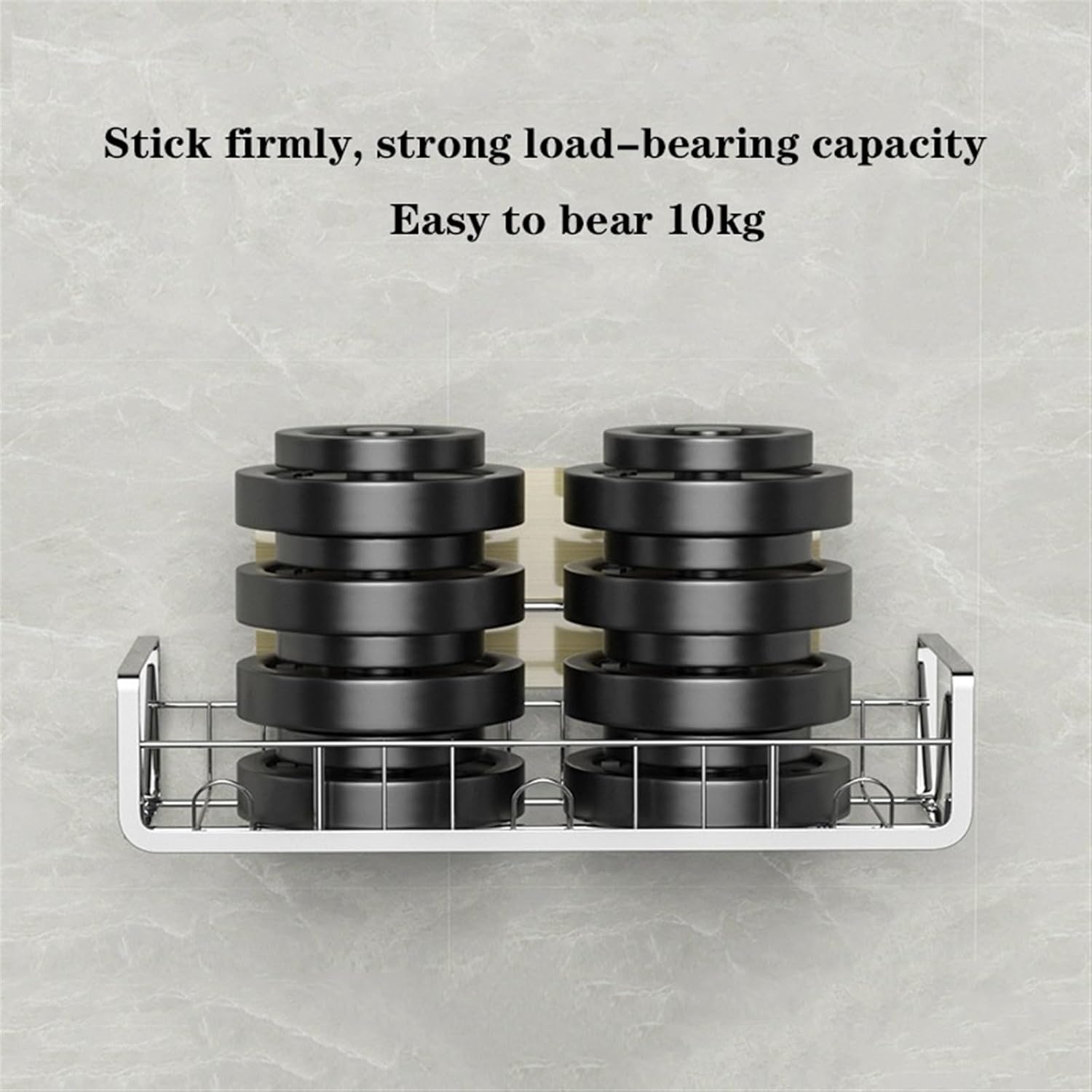 Bathroom shelf, Adhesive Shower Caddy with Hooks, No Drilling Required, Ideal for Kitchen & Bathroom Sundries Storage