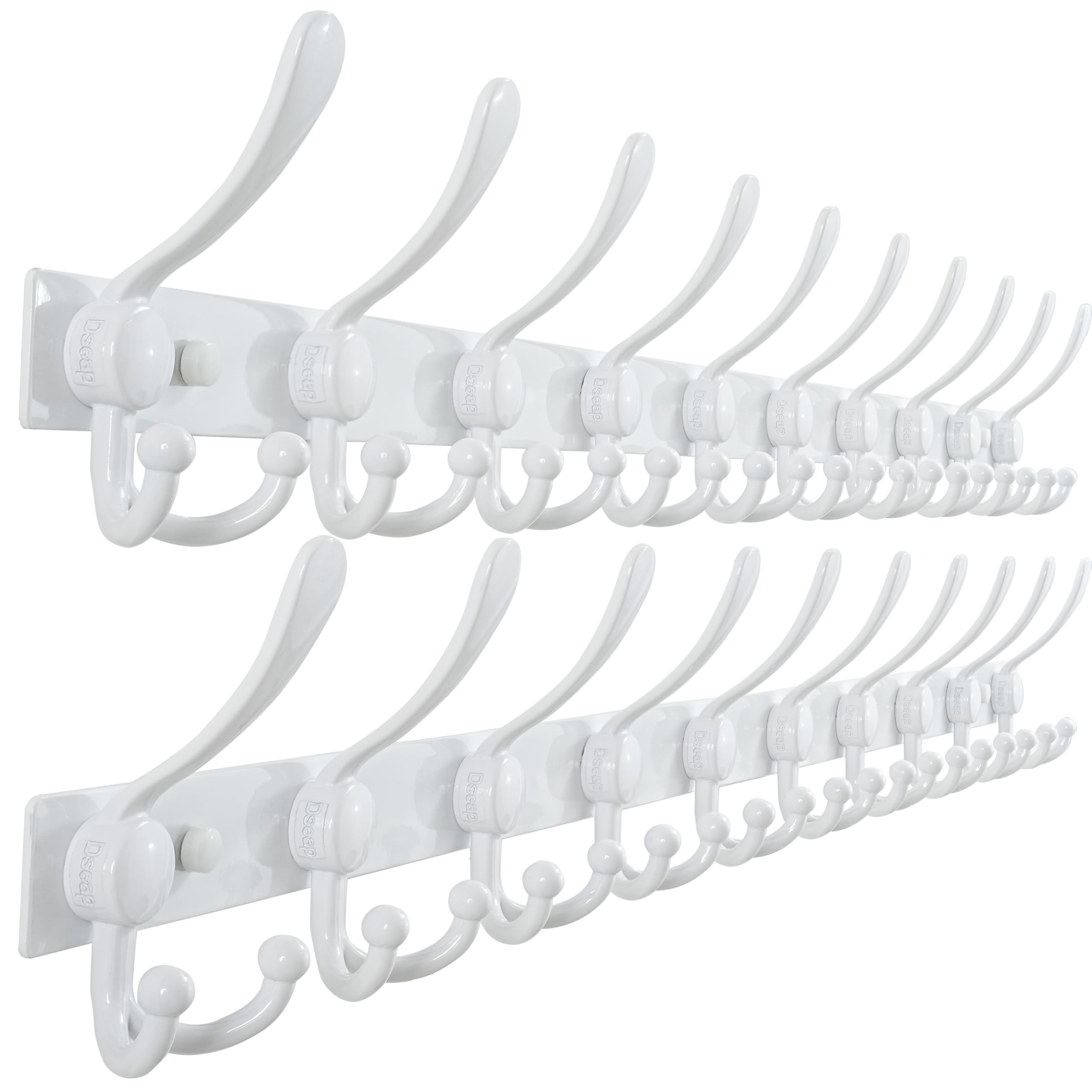 Dseap Coat Rack Wall Mount 2.0 Pro: Heavy Duty 300% Thicker, Stainless Steel Wall Coat Hooks Hanger for Clothes Jackets Hats Entryway Closet, MaxStrong Series, Pink, Pack of 2