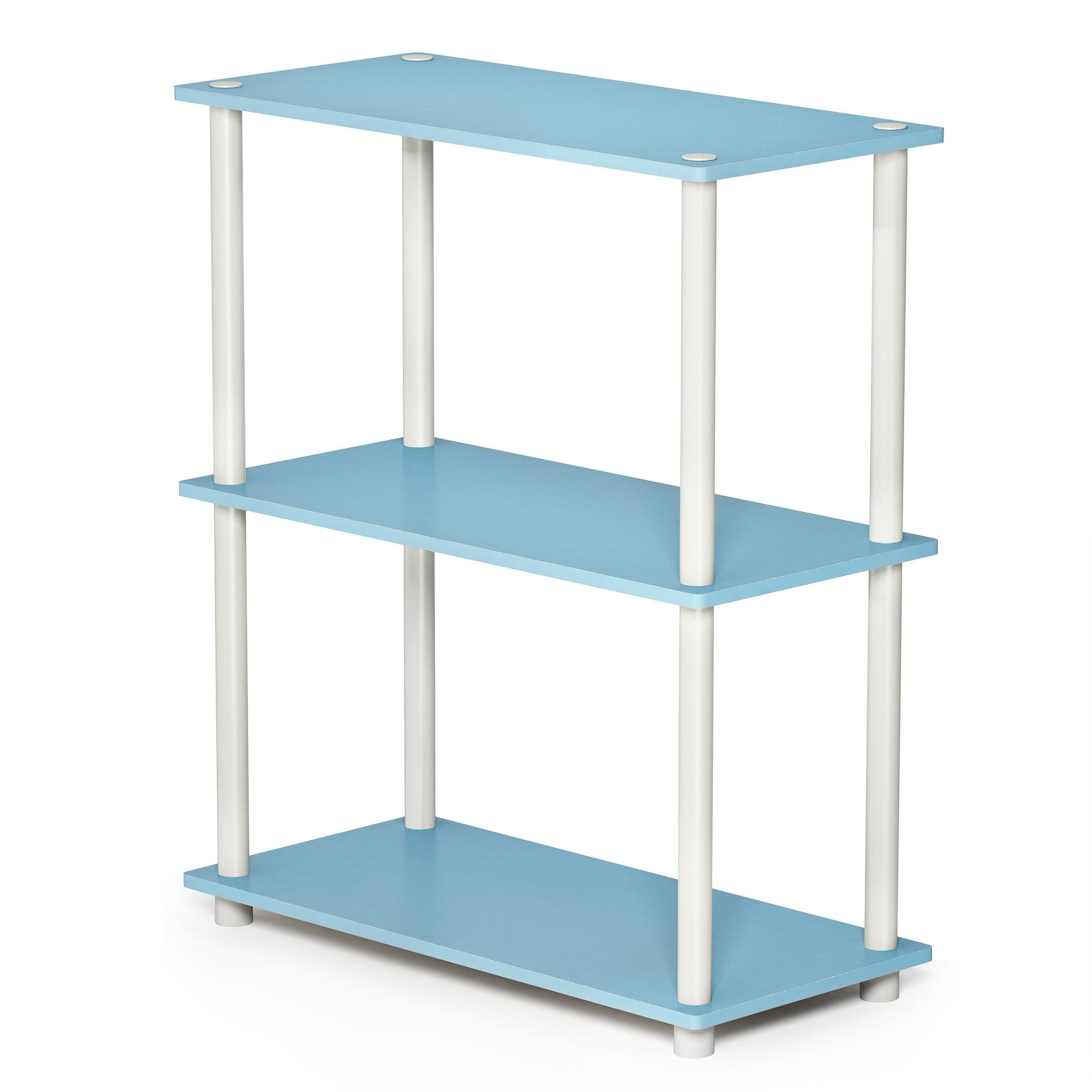 Furinno TURN-N-TUBE Storage Shelves, 3-Tier Book Shelf, Corner Shelf, Toolless Open Shelves, for Organization and Storage, Living Room, Garage, Home Office, Beech