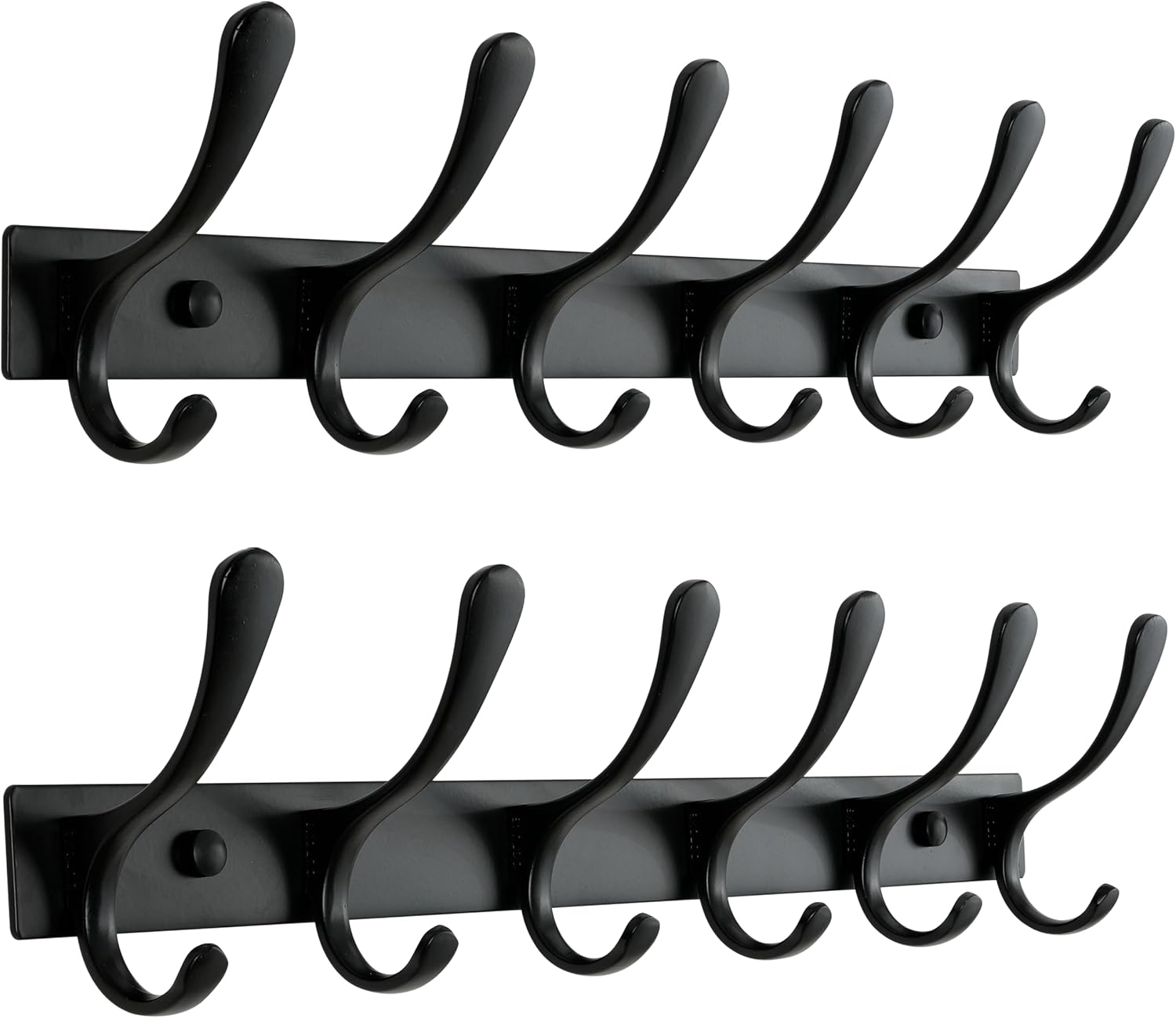 SKOLOO Coat Rack Wall Mounted - 10 Hooks, Heavy Duty, Stainless Steel, Metal Wall Coat Hanger, Sturdy Wall Hooks for Hanging Jacket, Clothes, Hat, Matte Grey