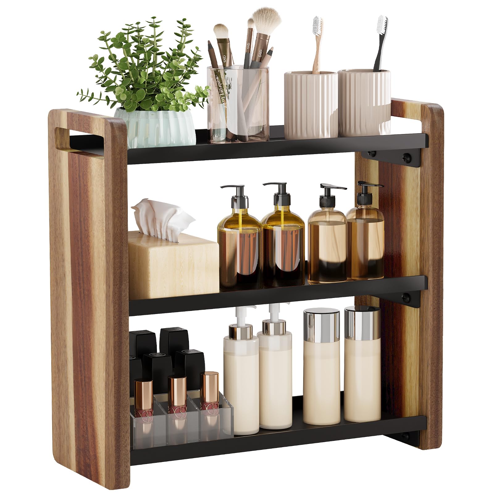 Bathroom Counter Organizer,Bathroom Counter Shelf,Bathroom Organizers,Under Sink Organizer,Cologne Organizer For Men,Cologne Cabinet,Father Day Gift for Dad(Acacia 3 Tier)