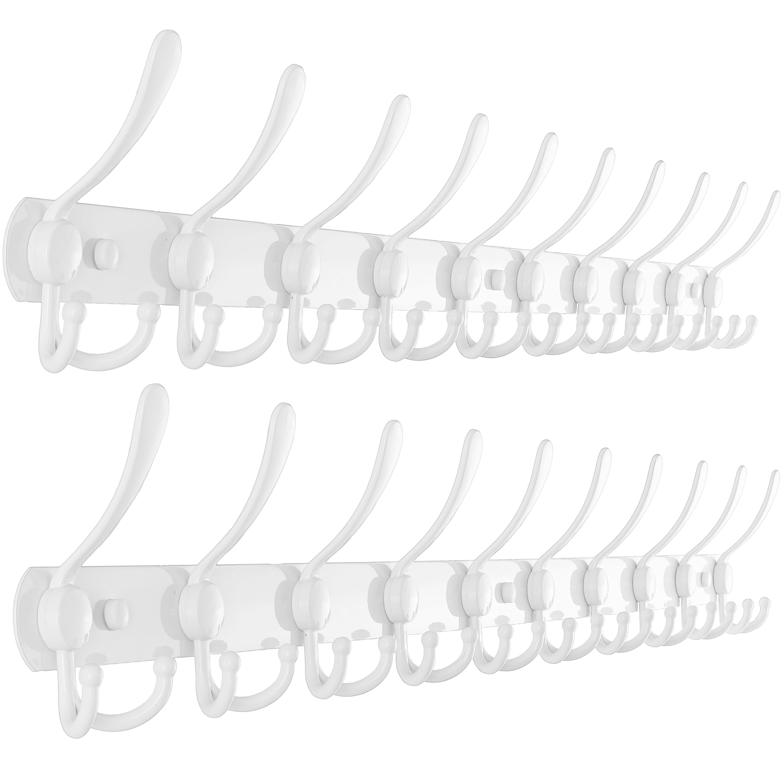 Dseap Coat Rack Wall Mount - 74cm Long 8-Tri-Hooks, Heavy Duty, Stainless Steel, Metal Coat Hanger Rail Wall Hooks for Coats Hats Clothing Clothes Purse Mudroom Entryway, Black