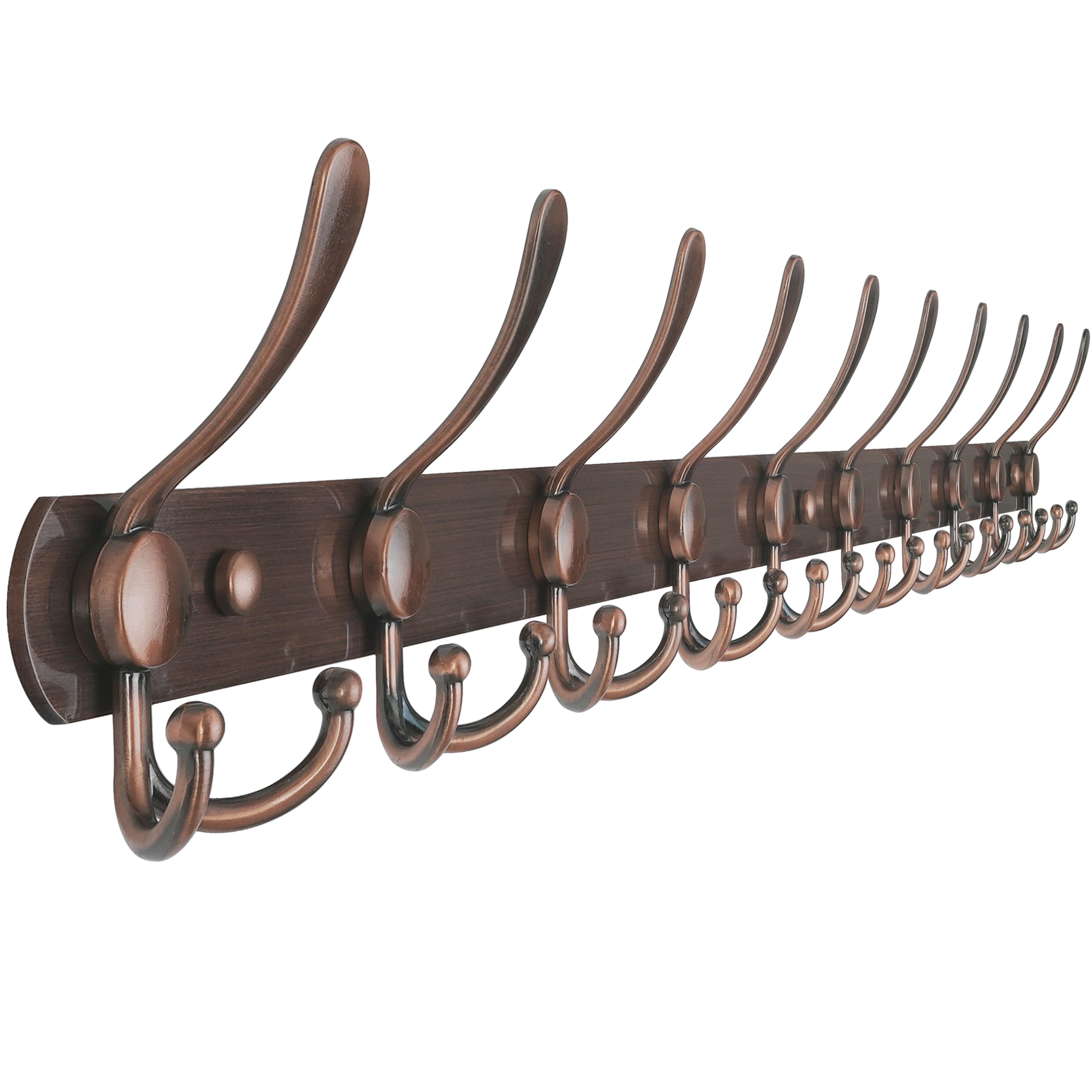 Dseap Coat Rack Wall Mount - 74cm Long 8-Tri-Hooks, Heavy Duty, Stainless Steel, Metal Coat Hanger Rail Wall Hooks for Coats Hats Clothing Clothes Purse Mudroom Entryway, Black