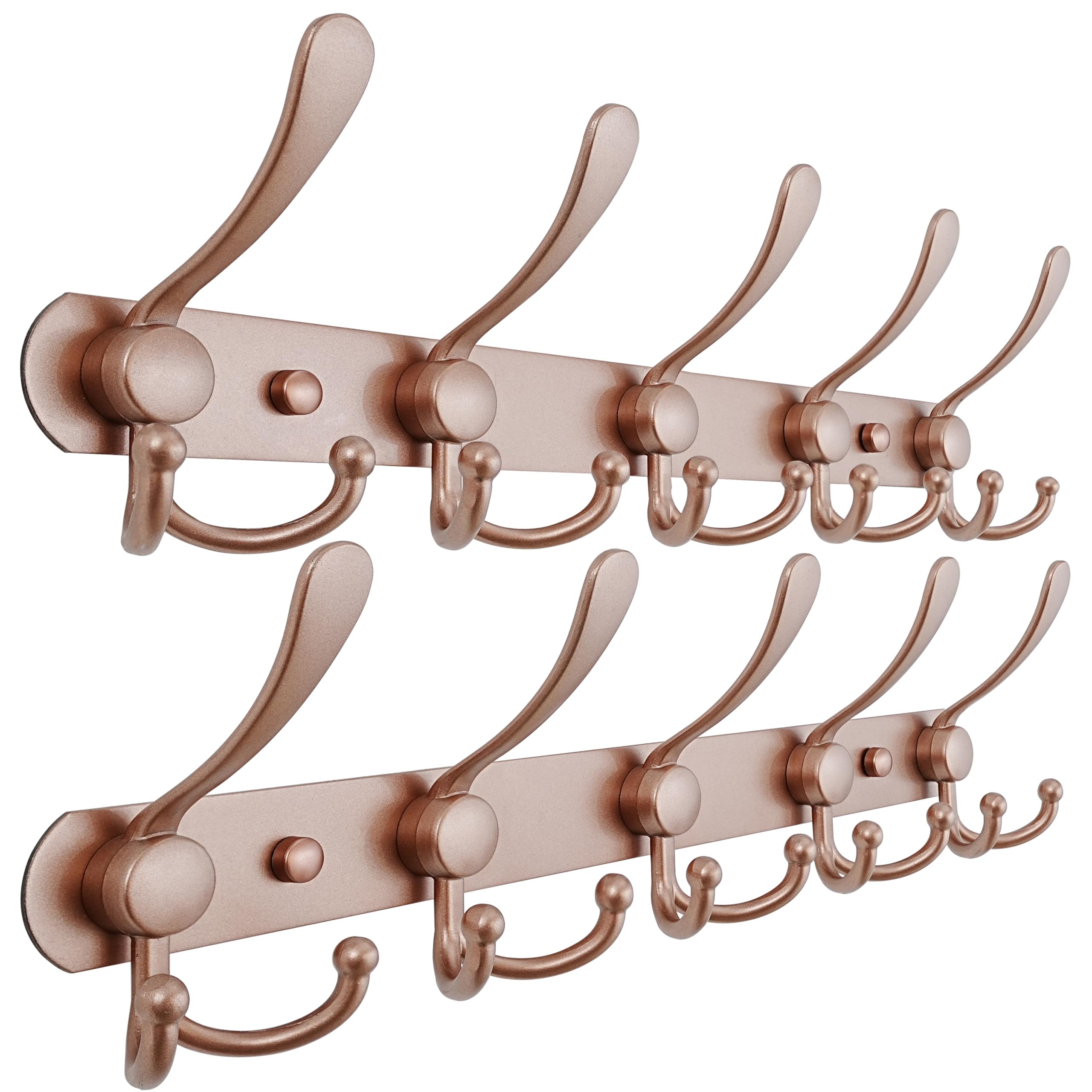 Dseap Coat Rack Wall Mount - 74cm Long 8-Tri-Hooks, Heavy Duty, Stainless Steel, Metal Coat Hanger Rail Wall Hooks for Coats Hats Clothing Clothes Purse Mudroom Entryway, Black