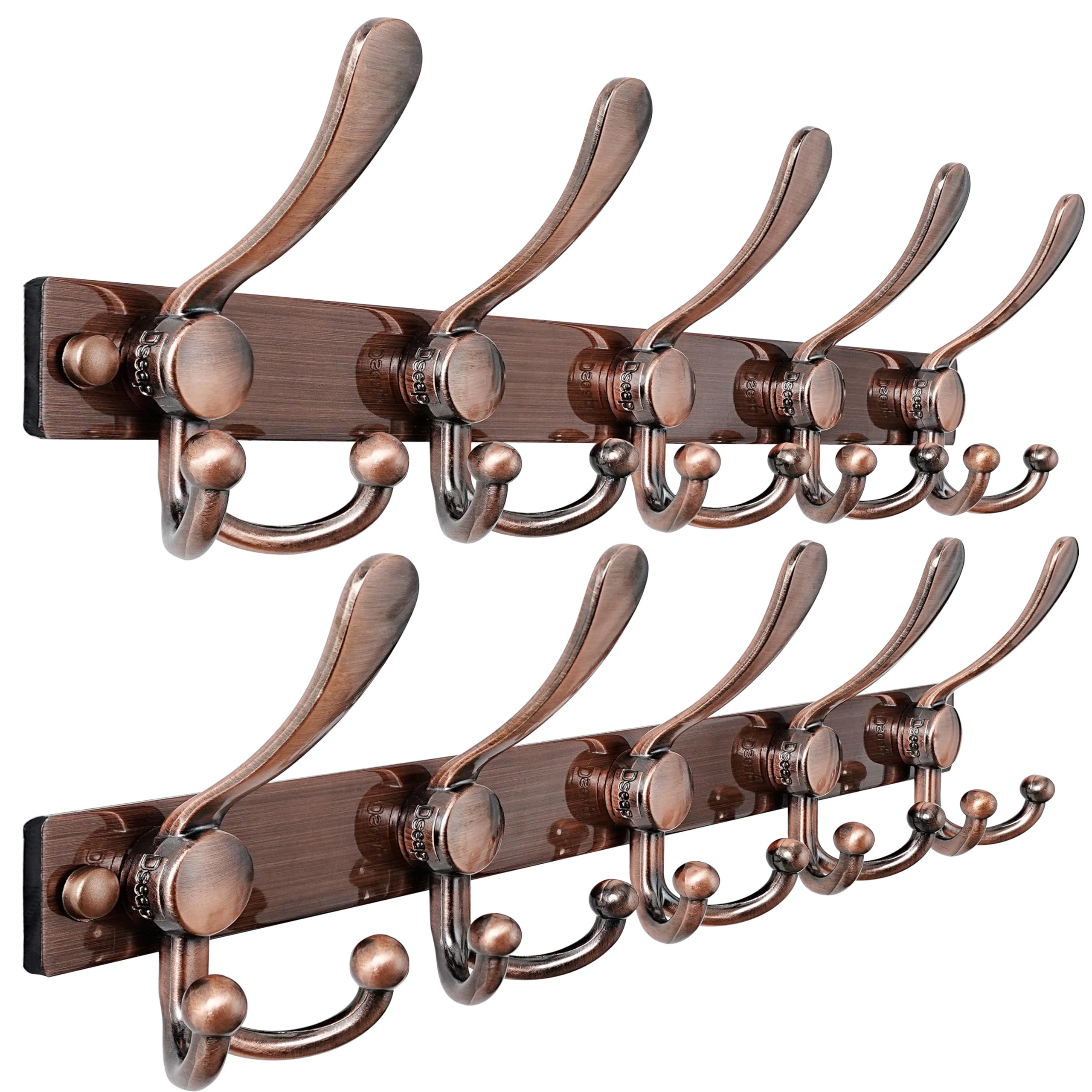 Dseap Coat Rack Wall Mount 2.0 Pro: Heavy Duty 300% Thicker, Stainless Steel Wall Coat Hooks Hanger for Clothes Jackets Hats Entryway Closet, MaxStrong Series, Pink, Pack of 2