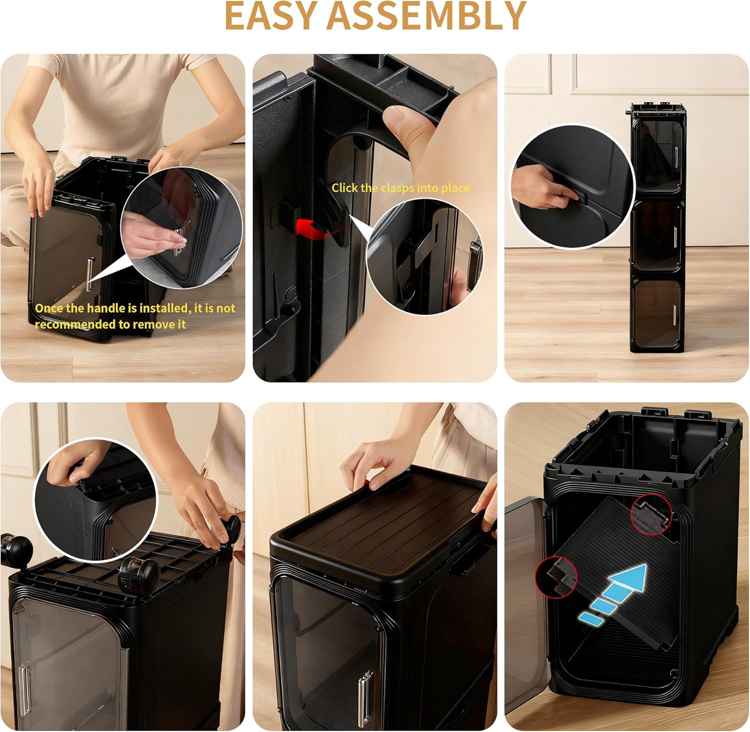 4-Tier Slim Rolling Storage Cabinet, Black Tall Narrow Organizer with Adjustable Shelves for Bathroom Kitchen Laundry