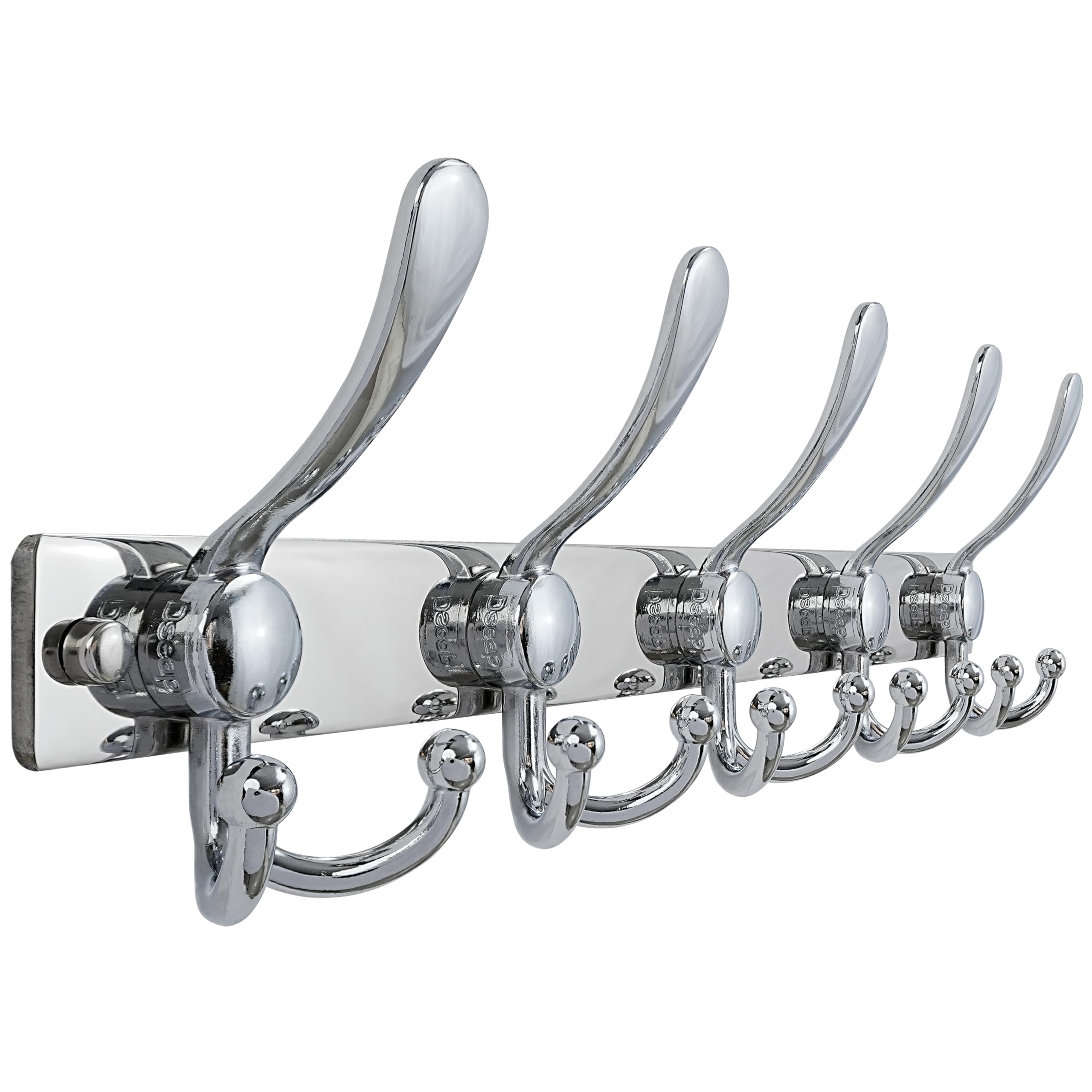 Dseap Coat Rack Wall Mount 2.0 Pro: Heavy Duty 300% Thicker, Stainless Steel Wall Coat Hooks Hanger for Clothes Jackets Hats Entryway Closet, MaxStrong Series, White, Pack of 2